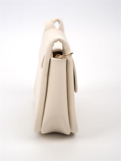 Tokalı Deri Çanta Krem