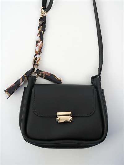 Tokalı Deri Çanta Siyah