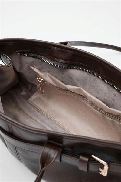 Vintage Deri Baget Çanta Kahverengi