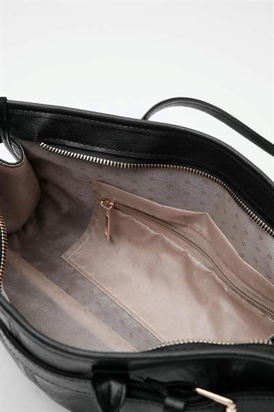 Vintage Deri Baget Çanta Siyah