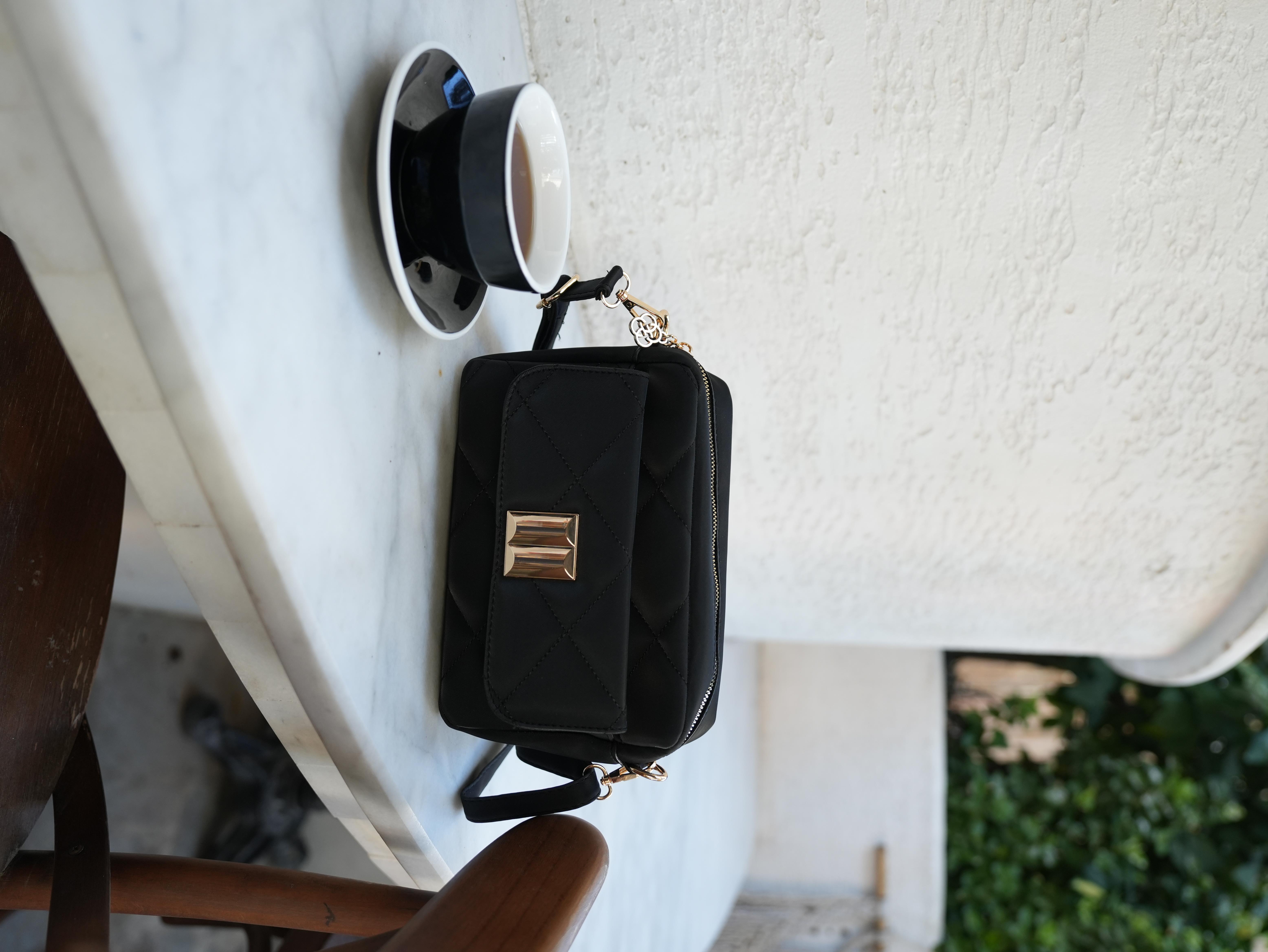 Kapitone Çapraz Çanta SİYAH