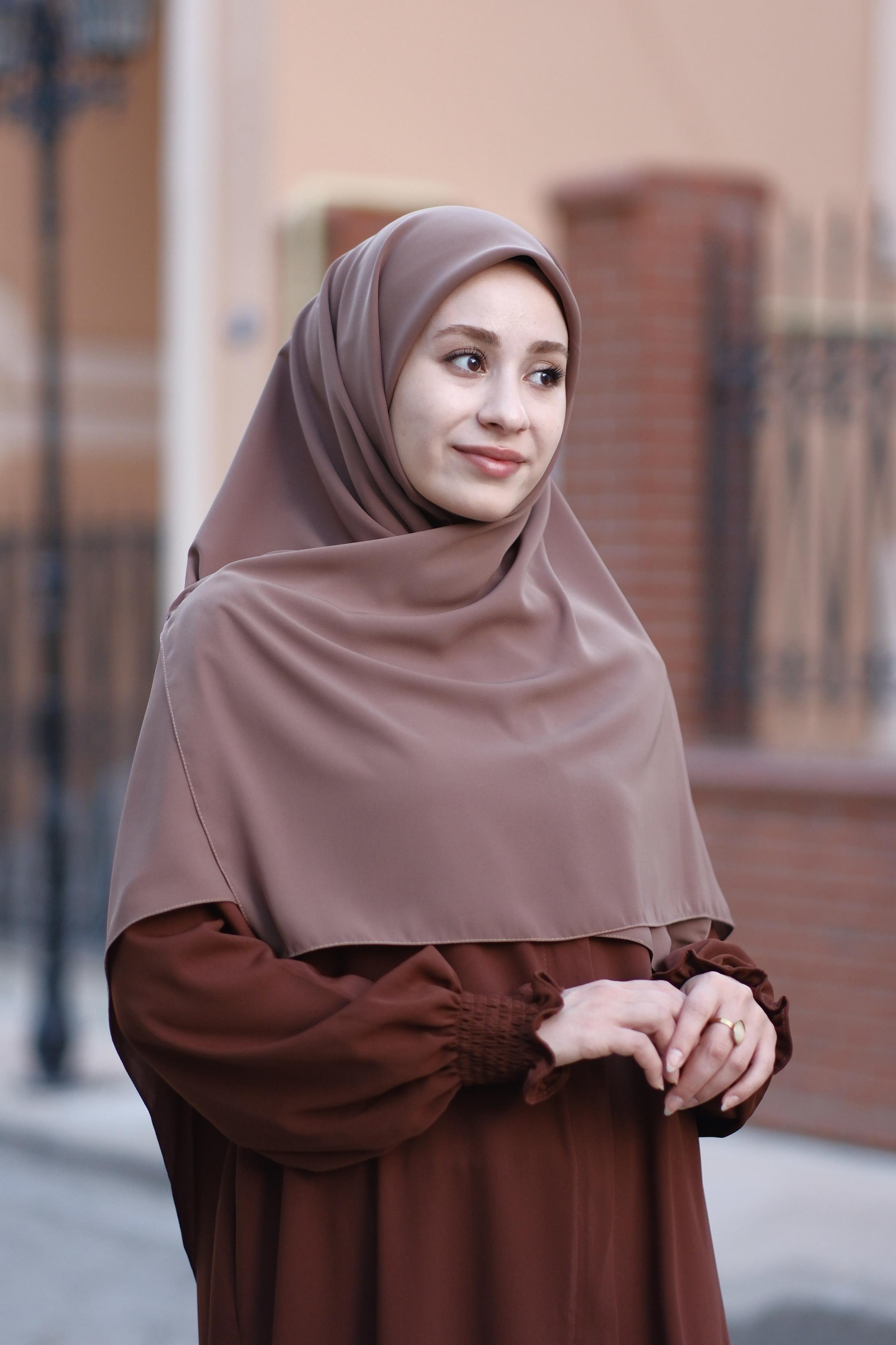 Medine İpeği Eşarp Tozlu Kahve