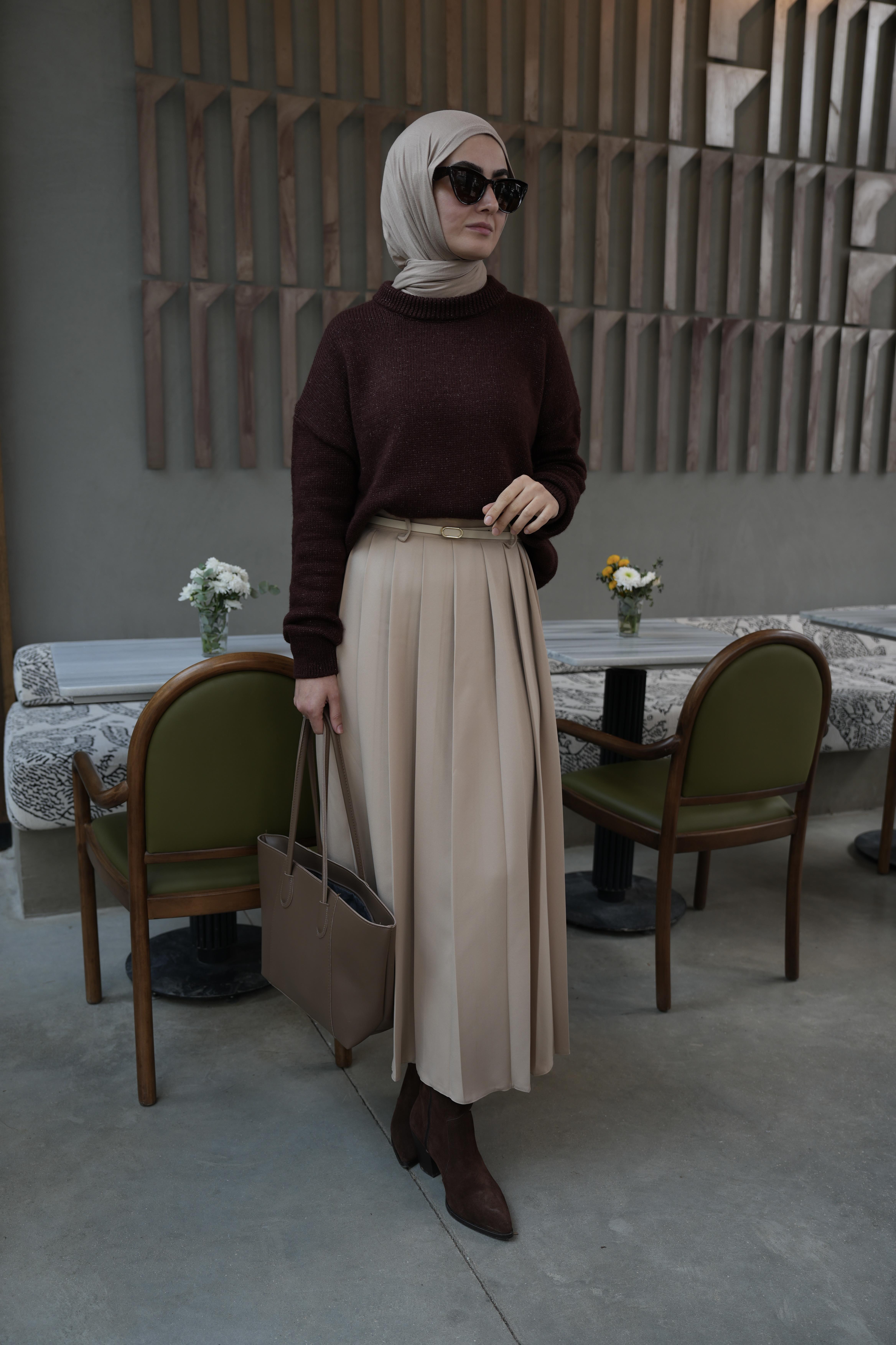 Pilikaşe Etek Camel