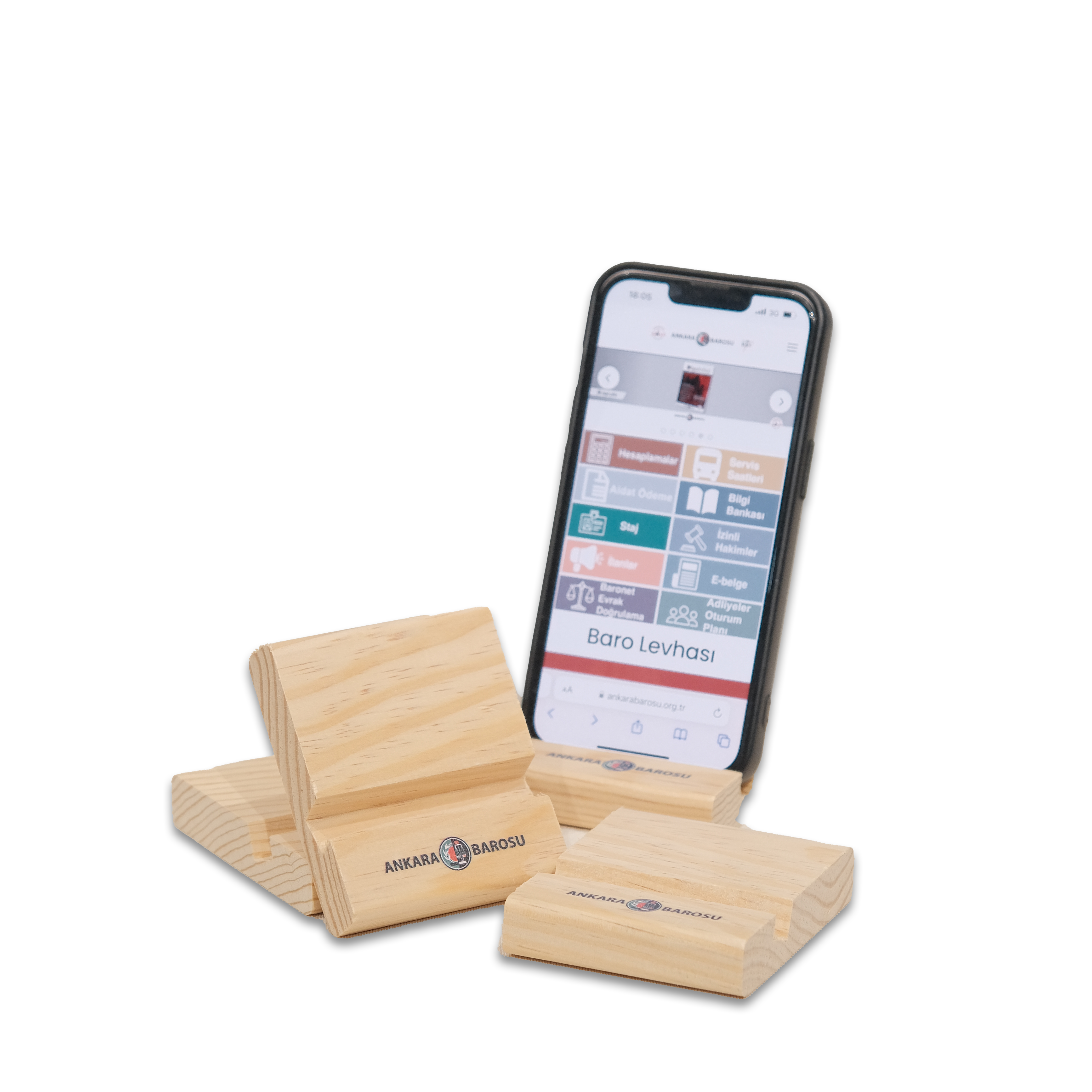 Ahşap Telefon Standı