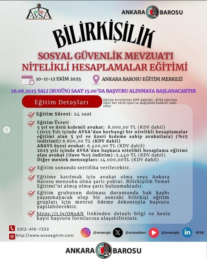 Sosyal Güvenlik Mevzuatı Nitelikli Hesaplamalar Eğitimi