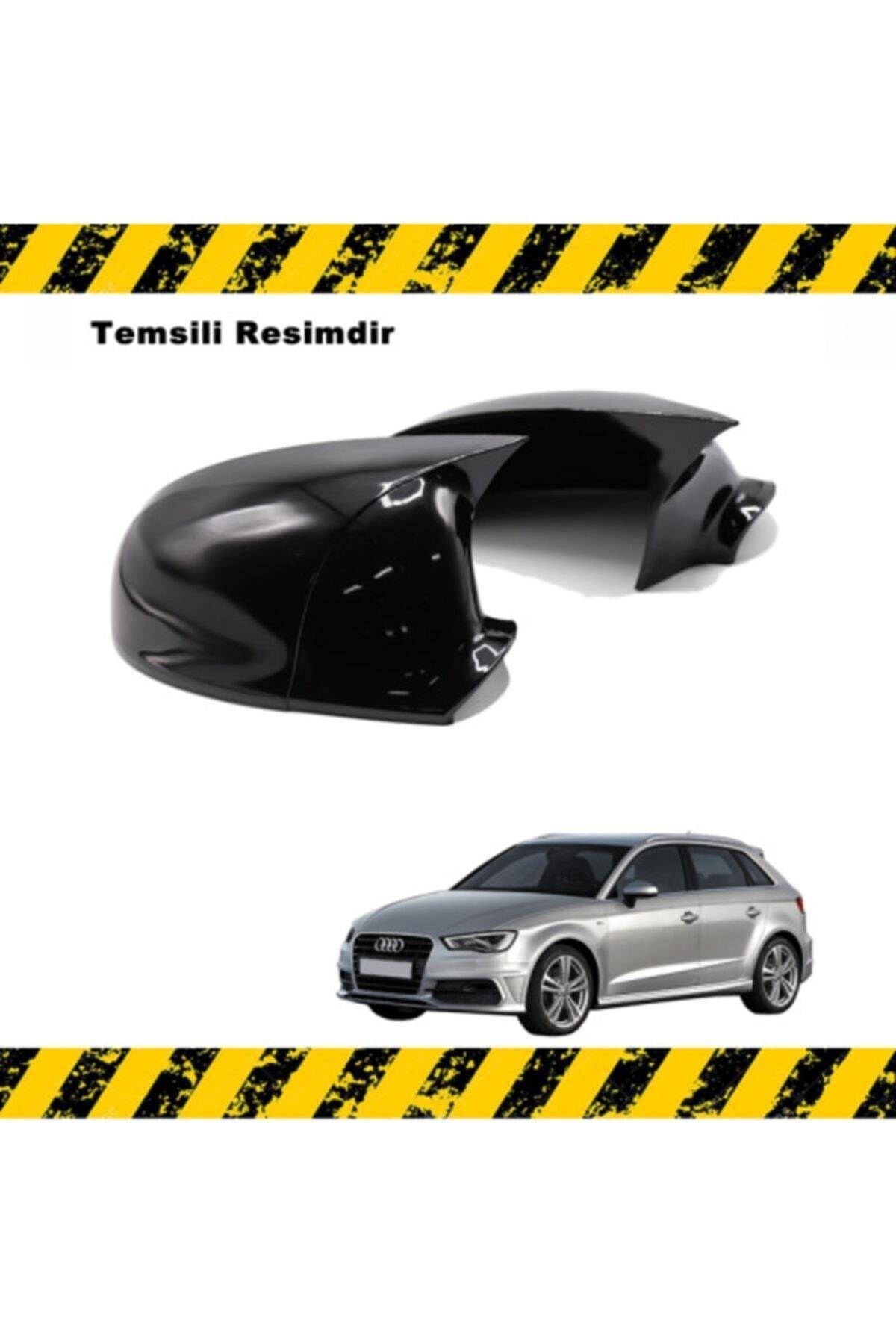 Audi A3 Ayna Kapağı Hb 2013-2020 Arası Siyah Yarasa Batman - Piano Black