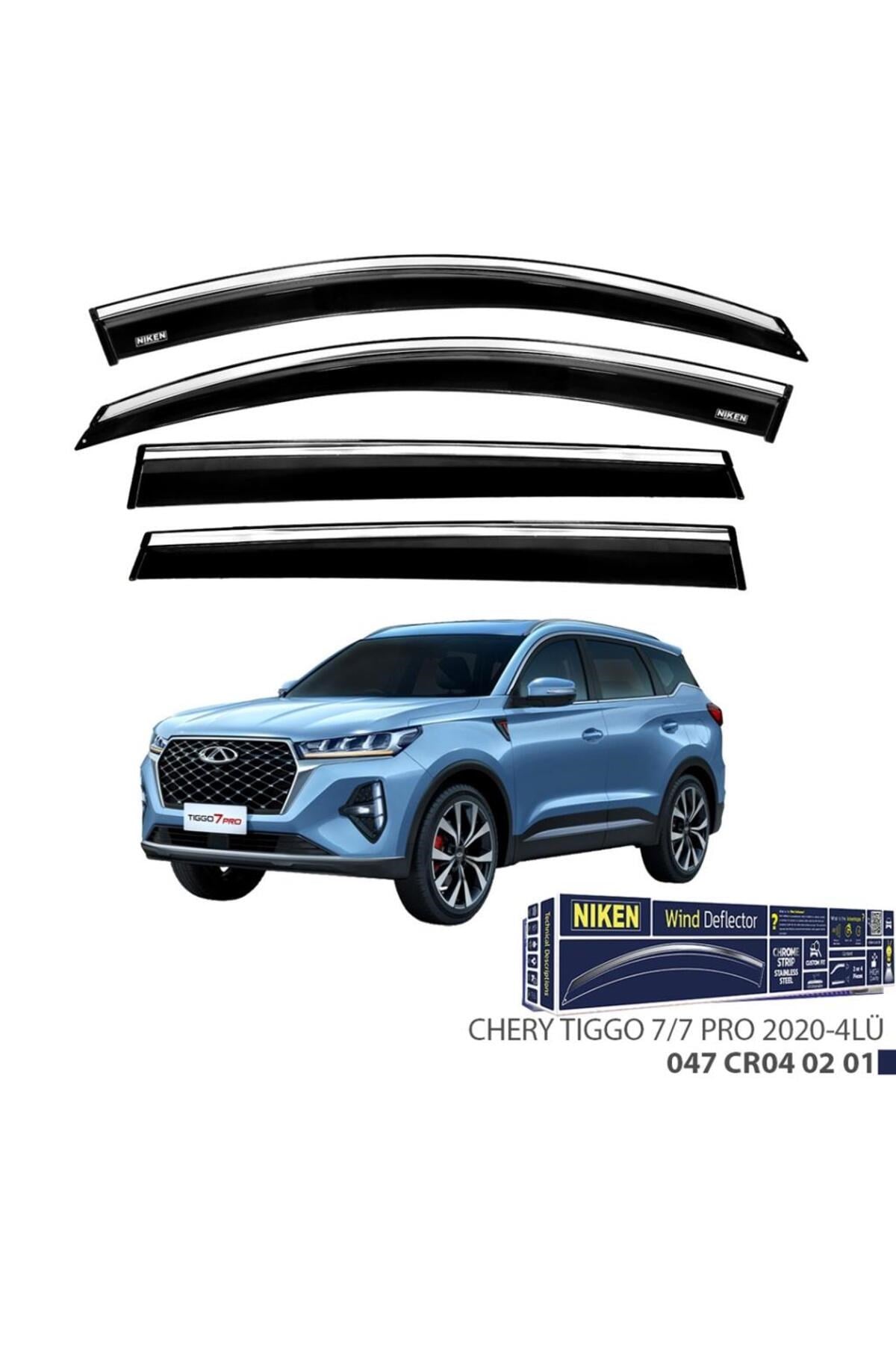 Chery Tiggo 7 Pro Niken Kromlu Cam Rüzgarlığı 4lü 2020 ve Üstü