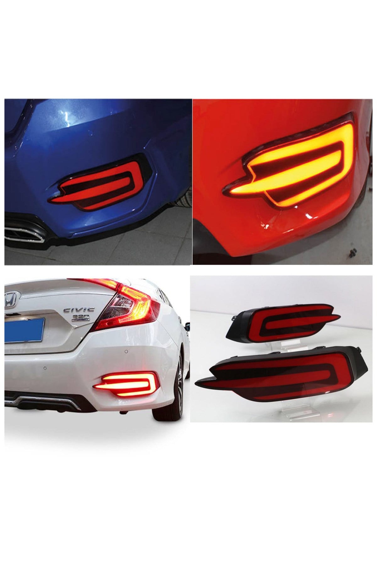 Honda Civic Fc5 Arka Sis Lambası Ledi 3 Çizgi E Dizayn