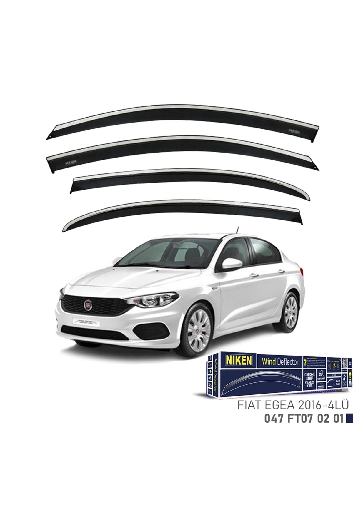 Kromlu Cam Rüzgarlığı Fiat Egea 2016-2022 ile uyumlu