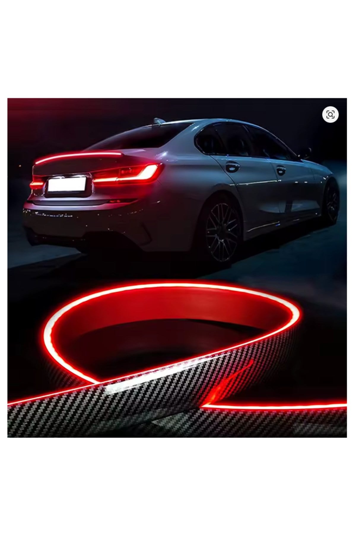 Ledli Spoiler Bagaj Üstü Ledli Esnek Karbon Bagaj Çıtası Su Geçirmez Spoiler 120 Cm