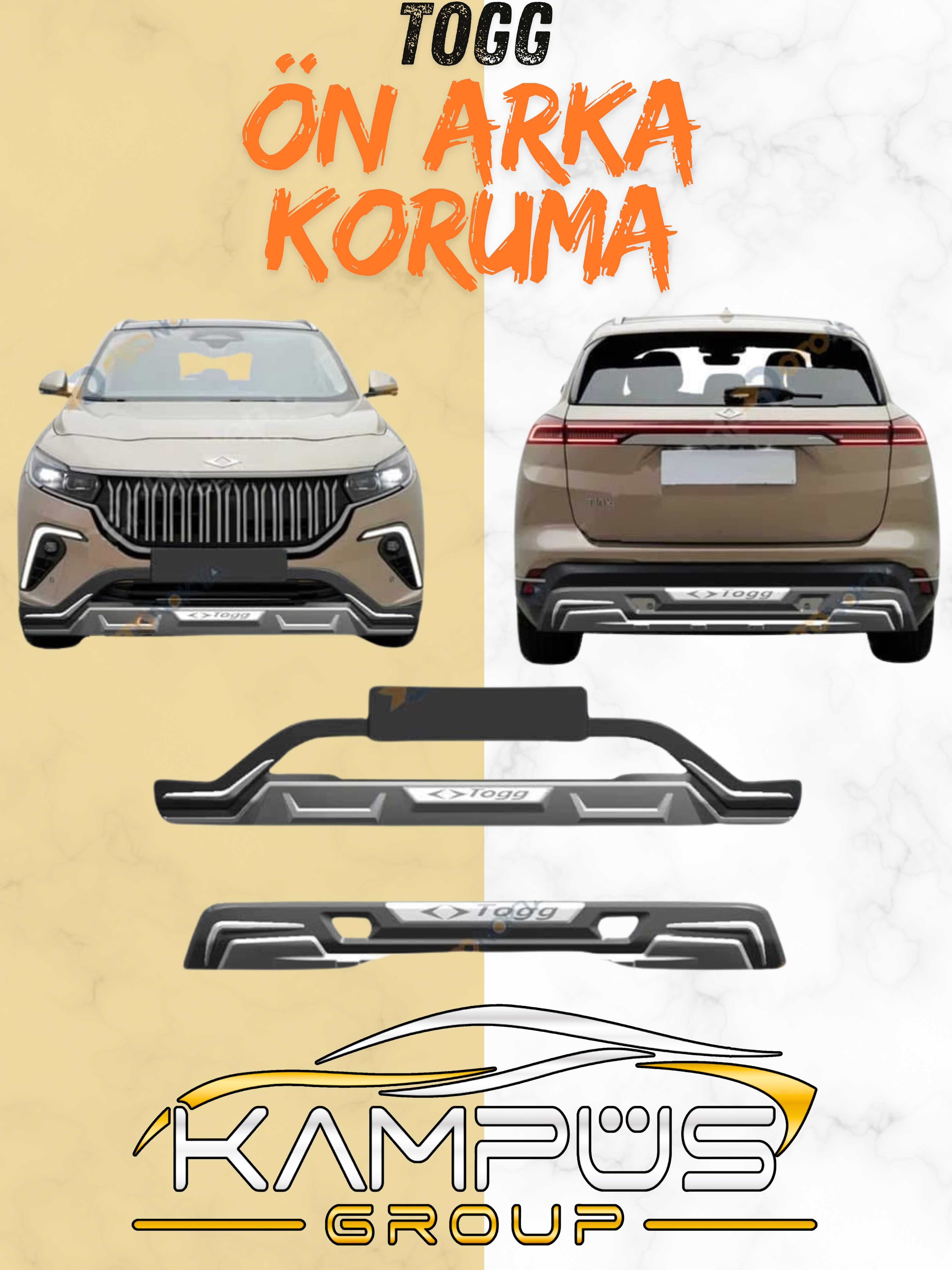Ön Arka Koruma Togg T10x-Ön Arka Difüzör Togg T10x