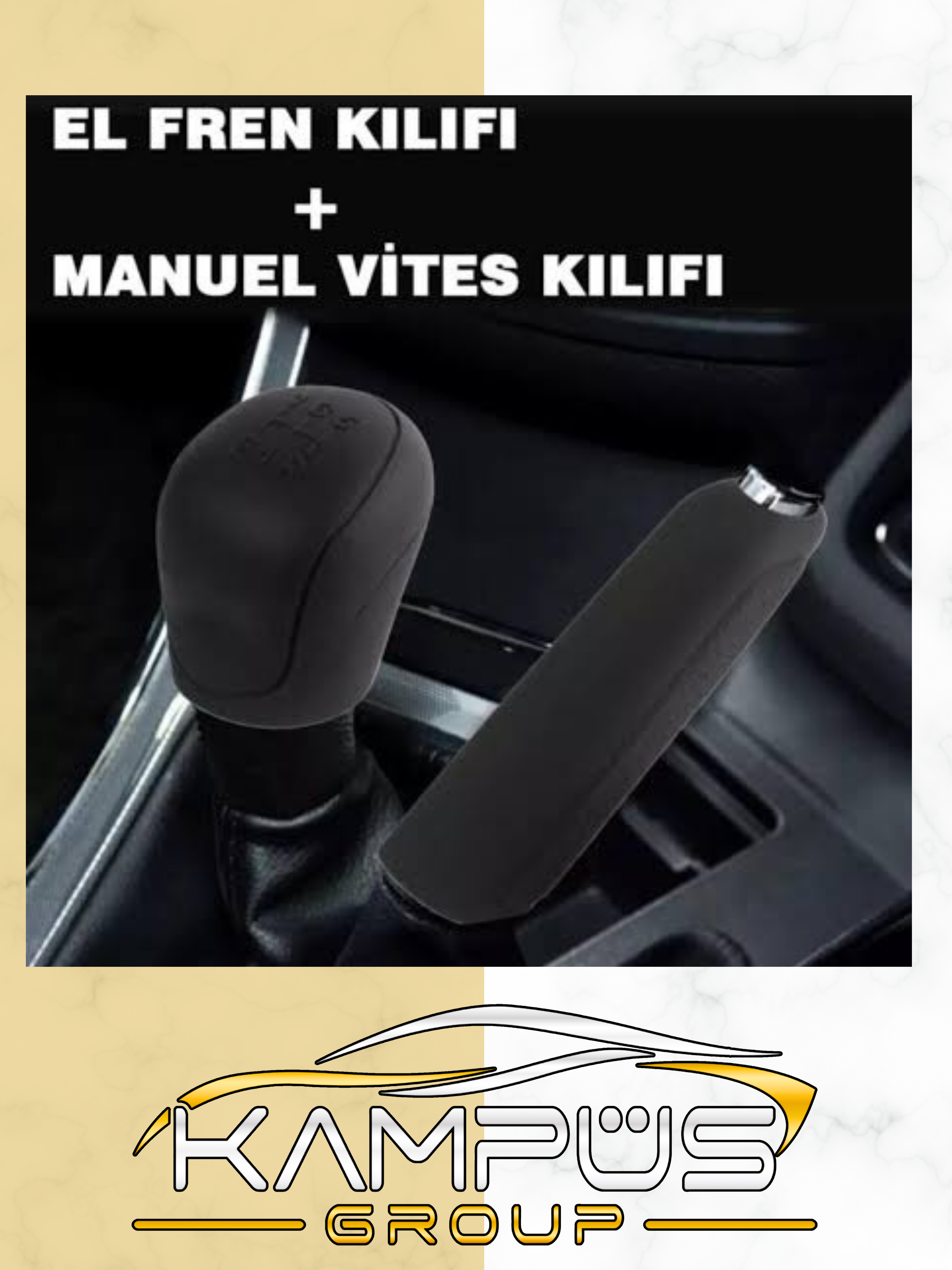 Oto Araç Siyah Silikon El Freni Ve Manuel Vites Topuzu Kılıfı Seti-2parça