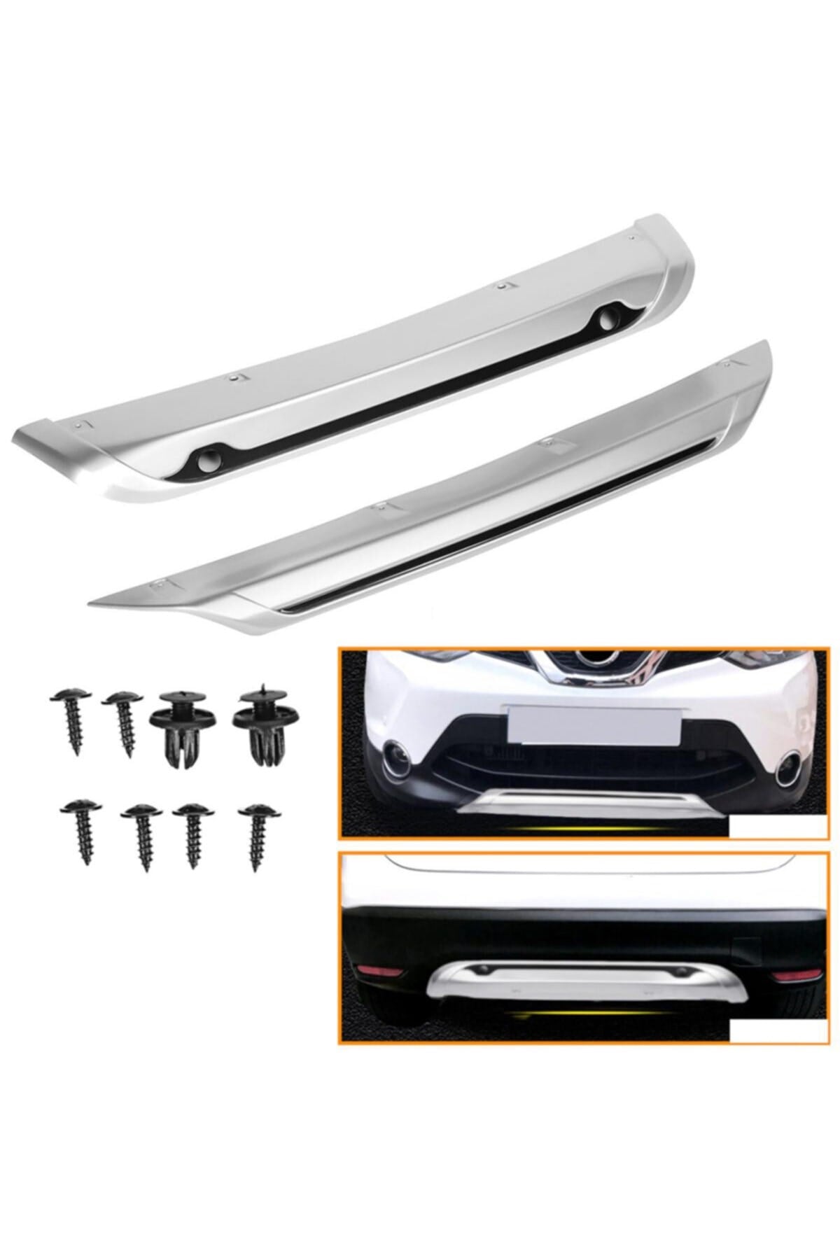 Plus Oto Aksesuar Nissan Qashqai Uyumlu Ön Arka Tampon Ek Koruma Difüzör 2014 - 2017