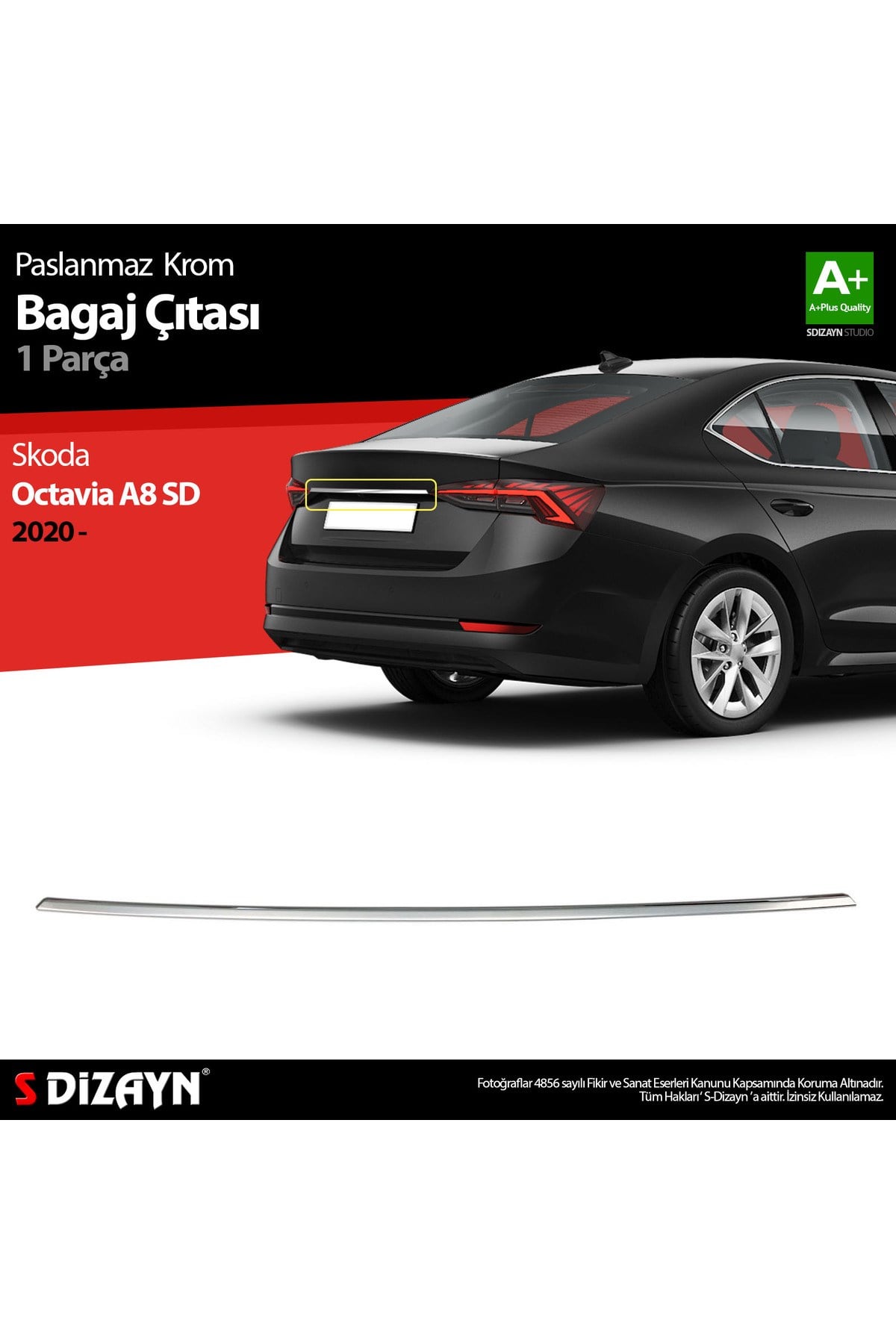 S-Dizayn Skoda Octavia A8 Krom Bagaj Çıtası 2020 Üzeri 7216050
