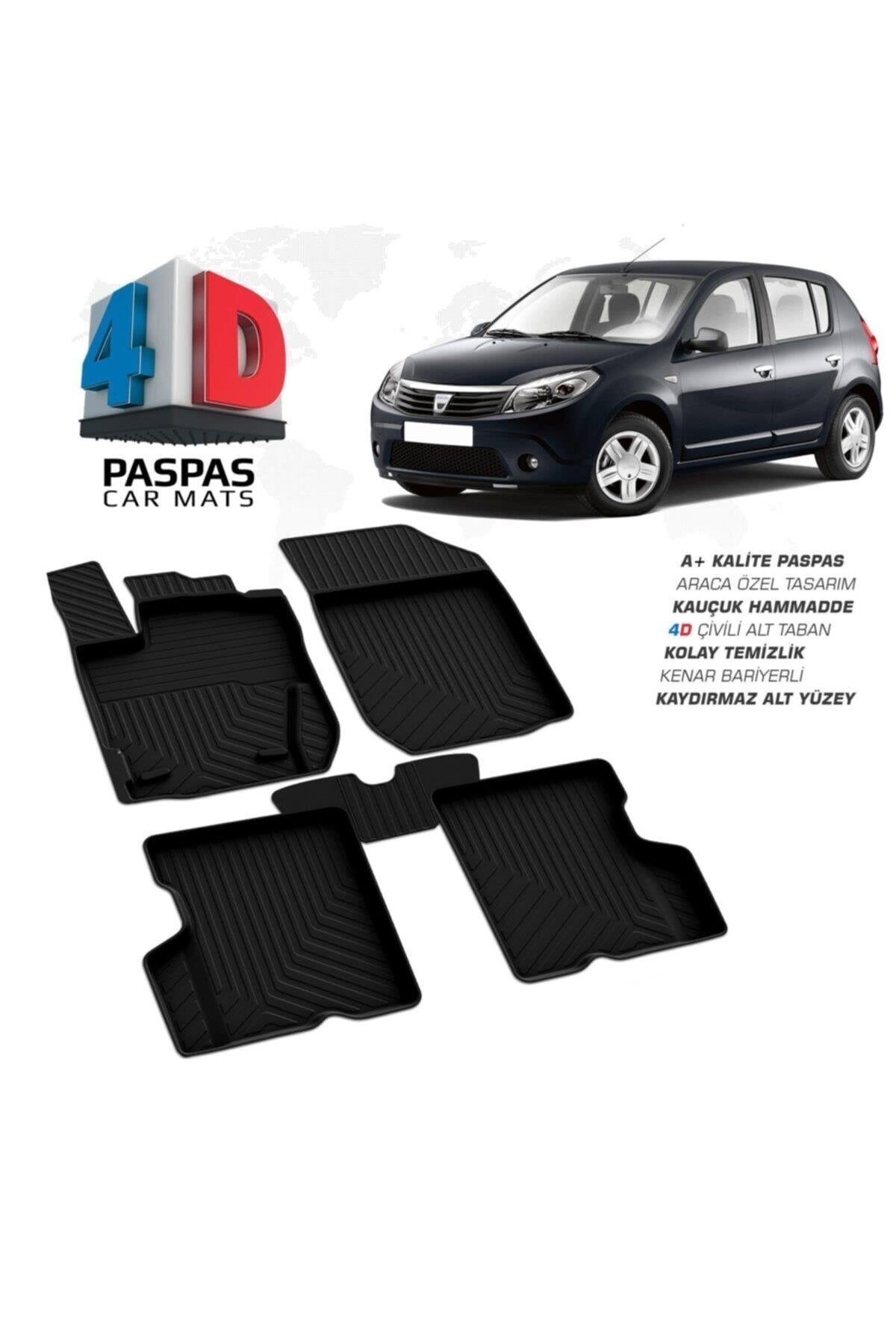 Sandero 4d Araca Özel Havuzlu Paspas 2008 2009 2010 2011 2012 2013 Uyumlu Omsa
