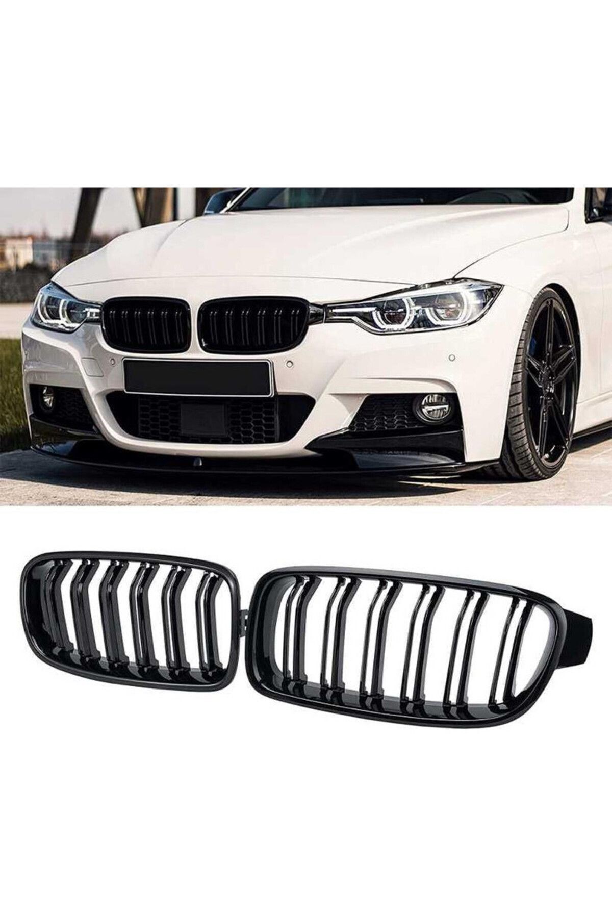 BMW F30 3 serisi ön panjur Böbrek Piano Black Uyumlu
