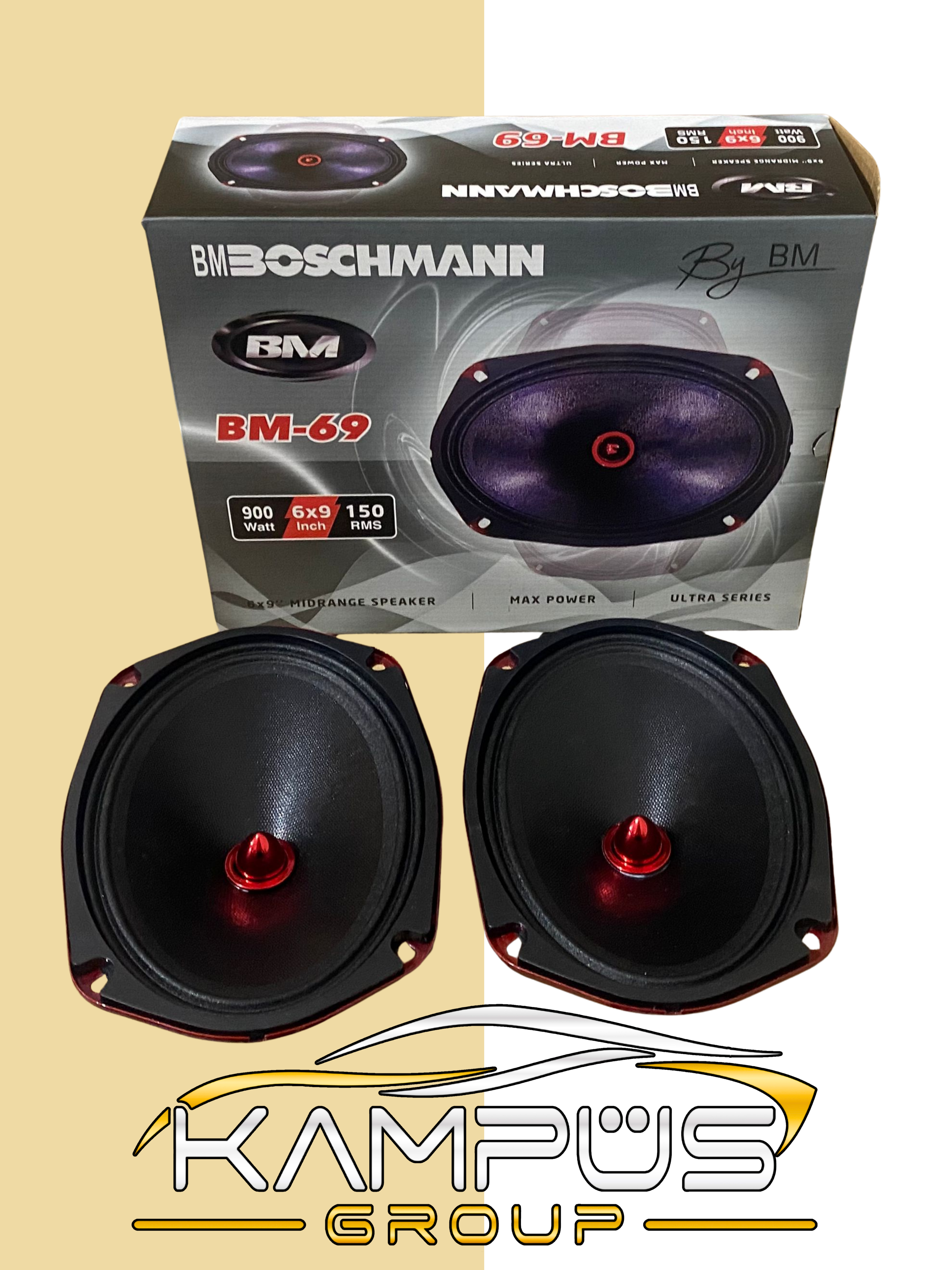Boschmann Bm-69 Oto Midrange Oval 6x9 Inç 900 Watt (150 Rms) 2 Adet