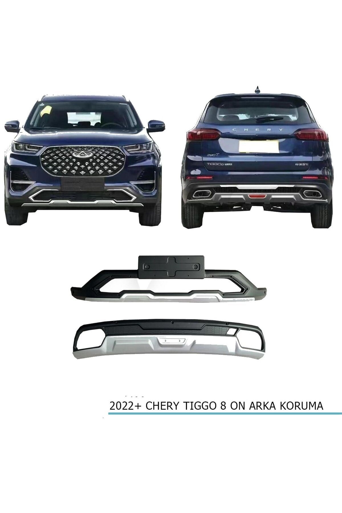 Cherry Tiggo 8 Pro Ön-Arka Tampon Koruması  2022+ Sonrası Uyumlu