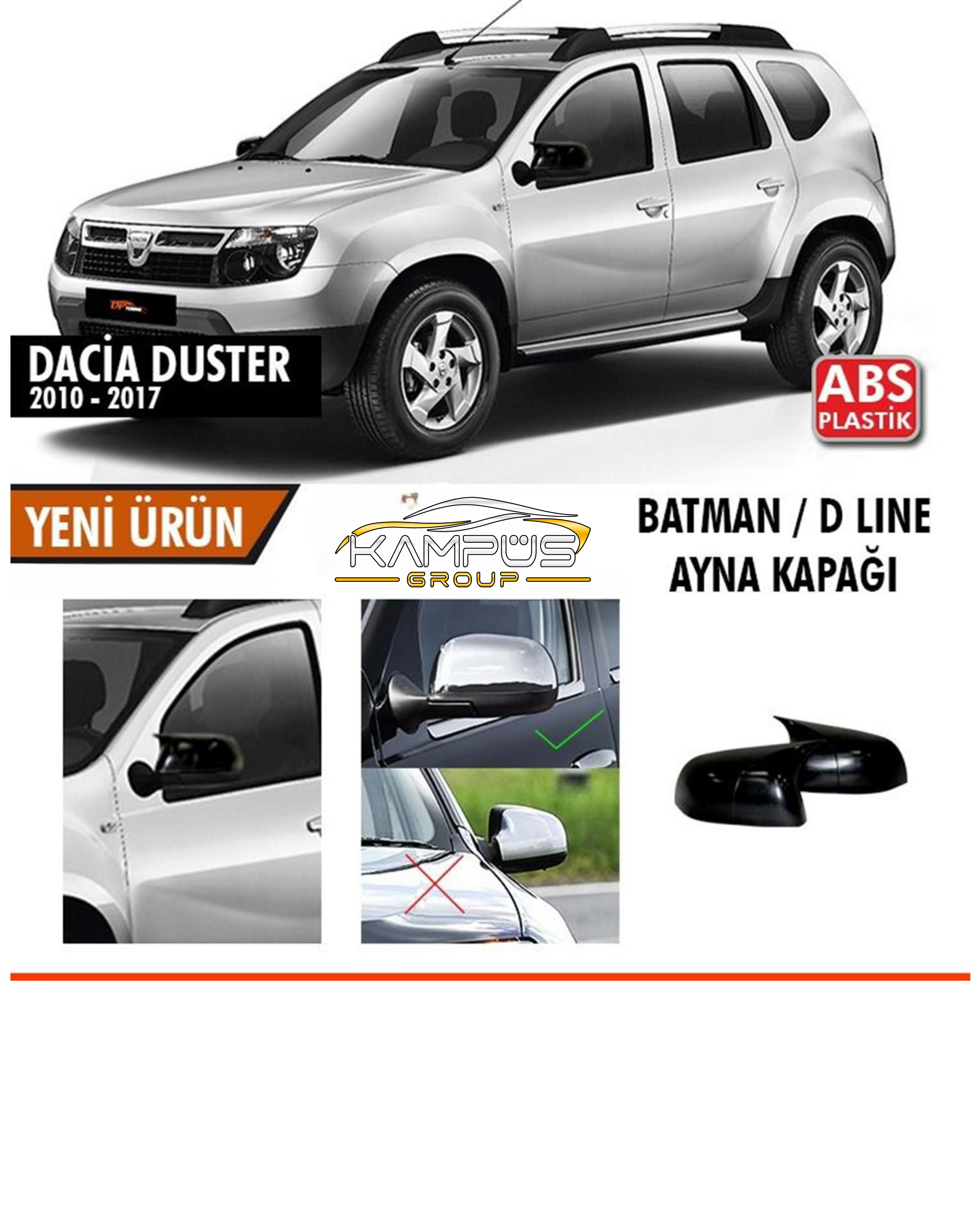 Dacia Duster 1 FL  2010-2017 Batman Yarasa Ayna Kapağı