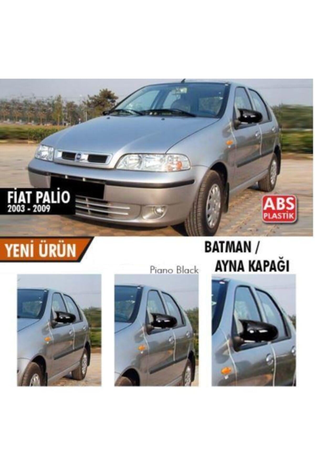 Fiat Albea 2002-2009 Uyumlu  Batman Yarasa Ayna Kapağı Piano Black Abs Plastik