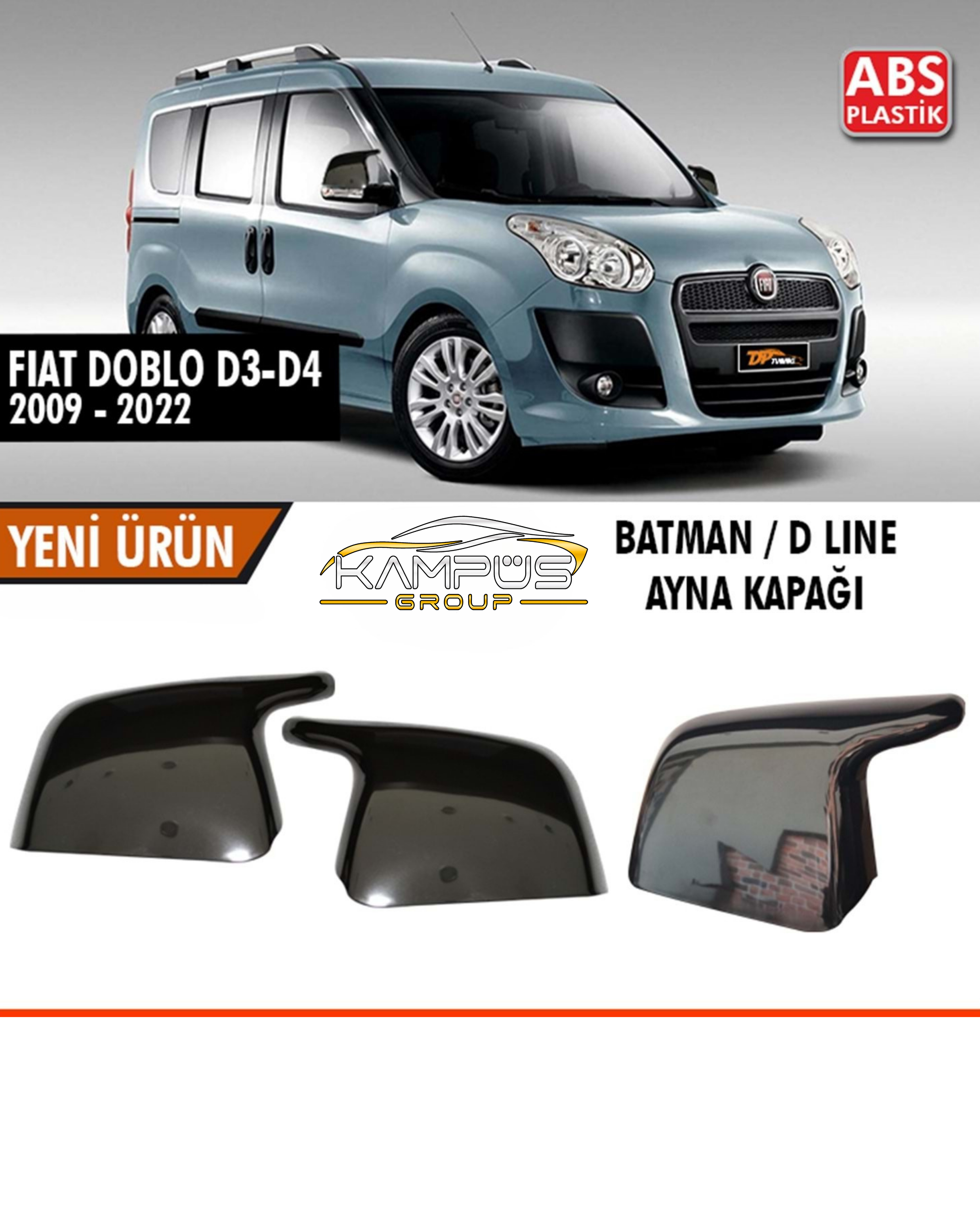 Fiat Doblo D3/d4 (2010-2015/2015-2021) Uyumlu Batman Yarasa Ayna Kapağı 