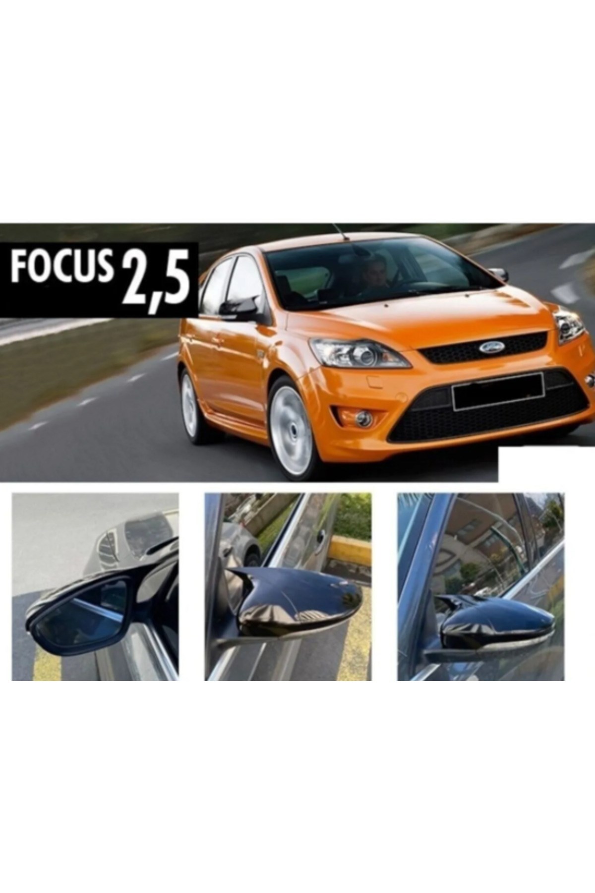 Ford Focus 2,5 Mk2-mk2 Fl Batman Yarasa Ayna Kapağı Piano Black 2004-2011 Aras