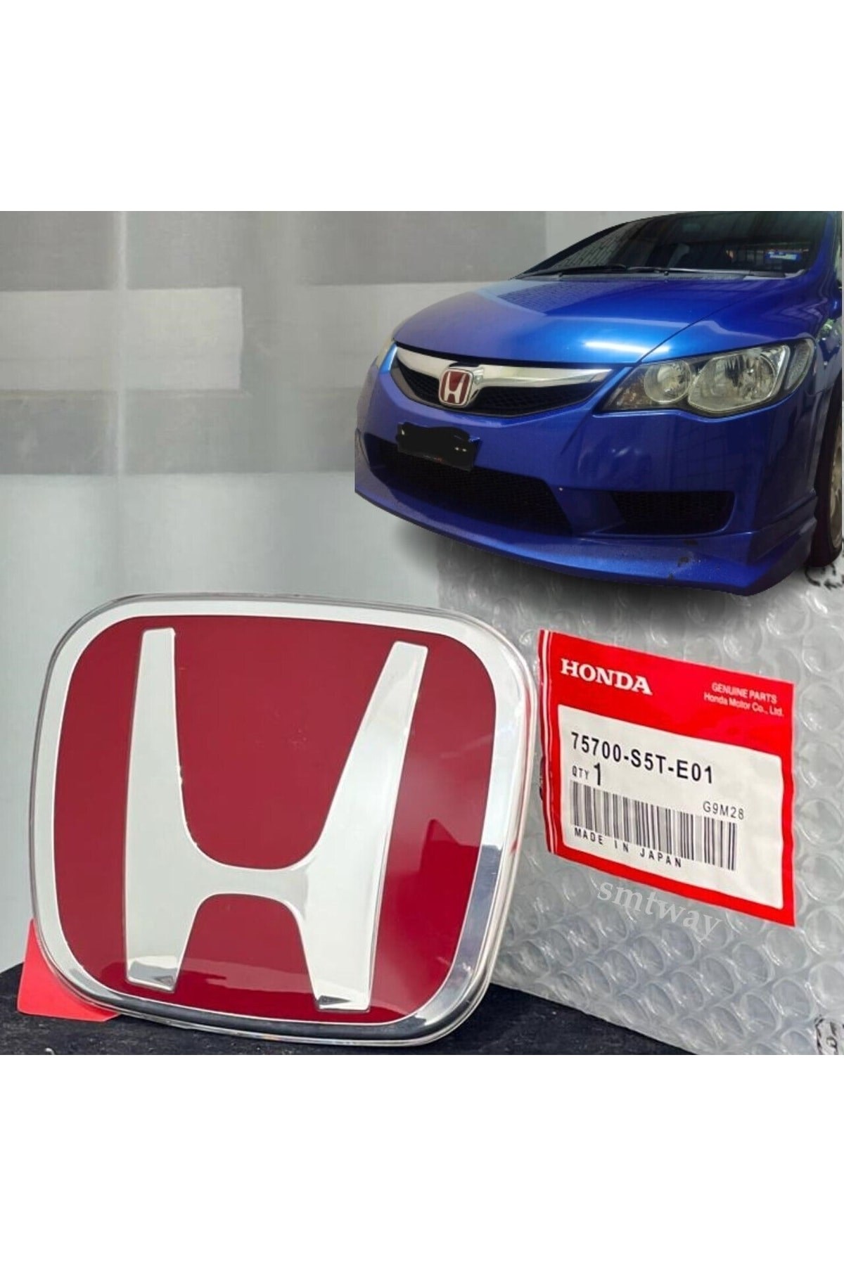 Honda Civic 2006-2012 Fd6 Kırmızı H Ön Panjur Logo-ablem