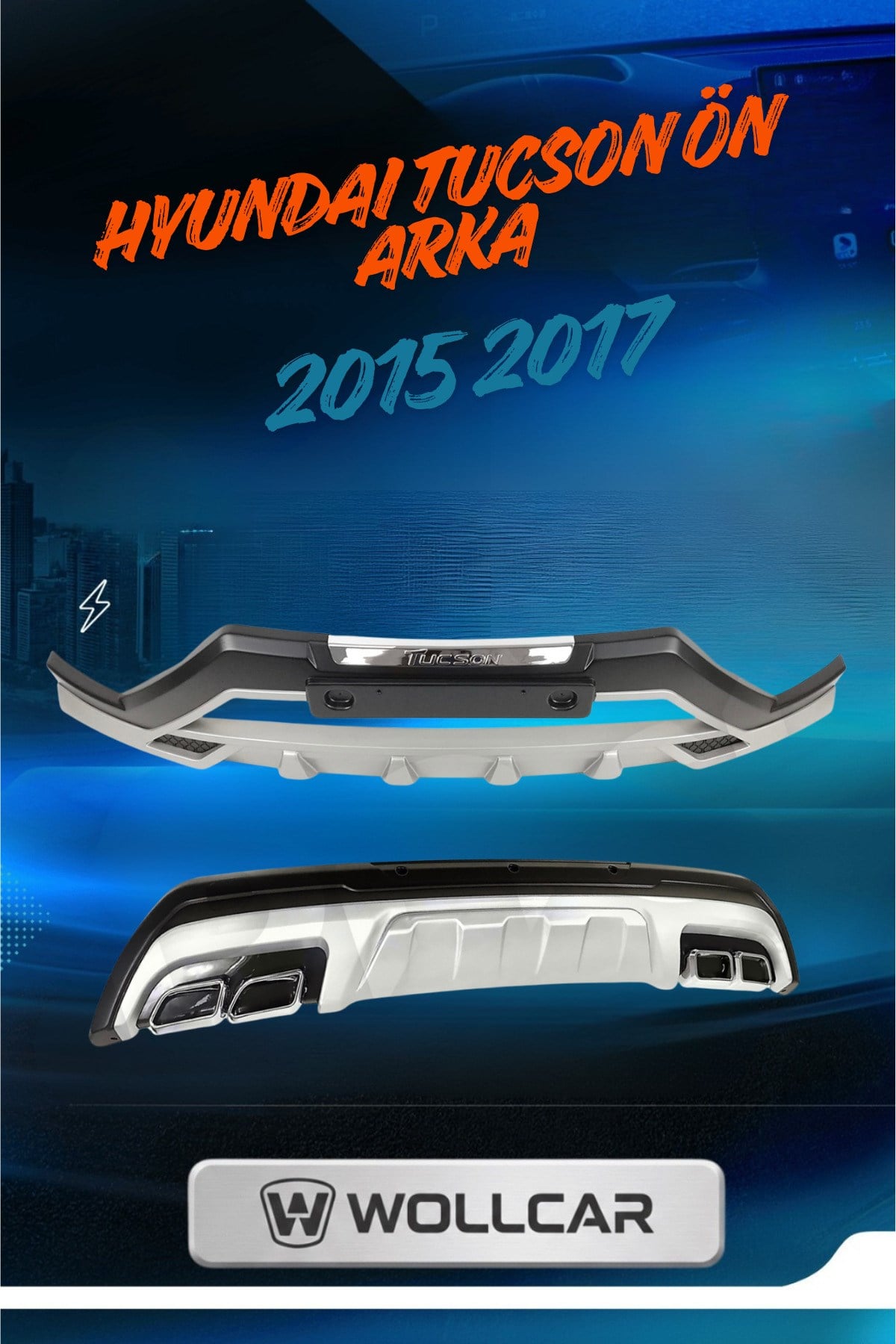 Hyundai Aksesuar Tucson 2015-2018 Uyumlu Ön Arka Tampon Ek Koruma Difüzör