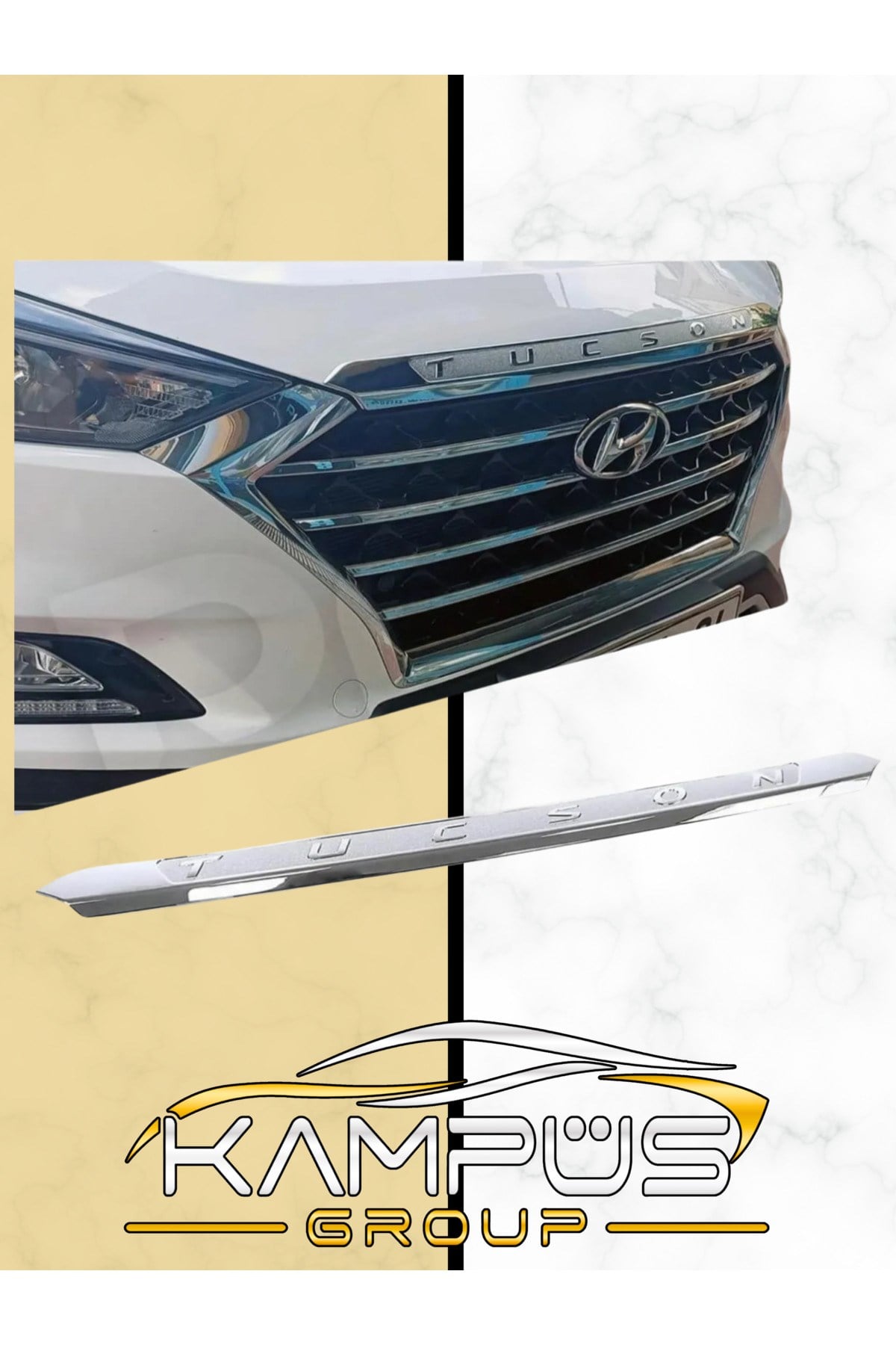 Hyundai Tucson 2015-2020 Kaput Ucu Çıtası Nikelajı