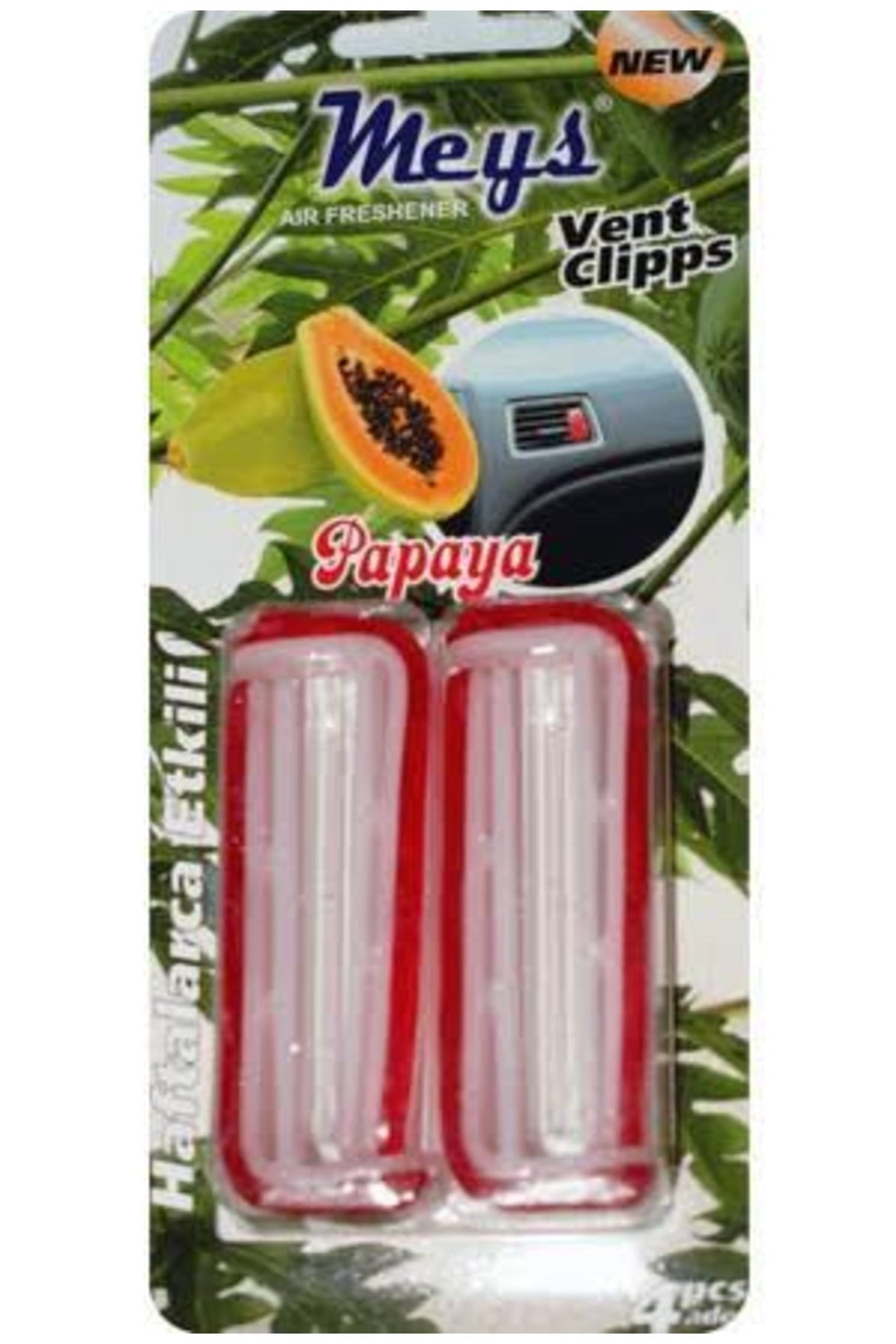 Meys Klips Oto Koku 4 Adet Papaya Aromalı