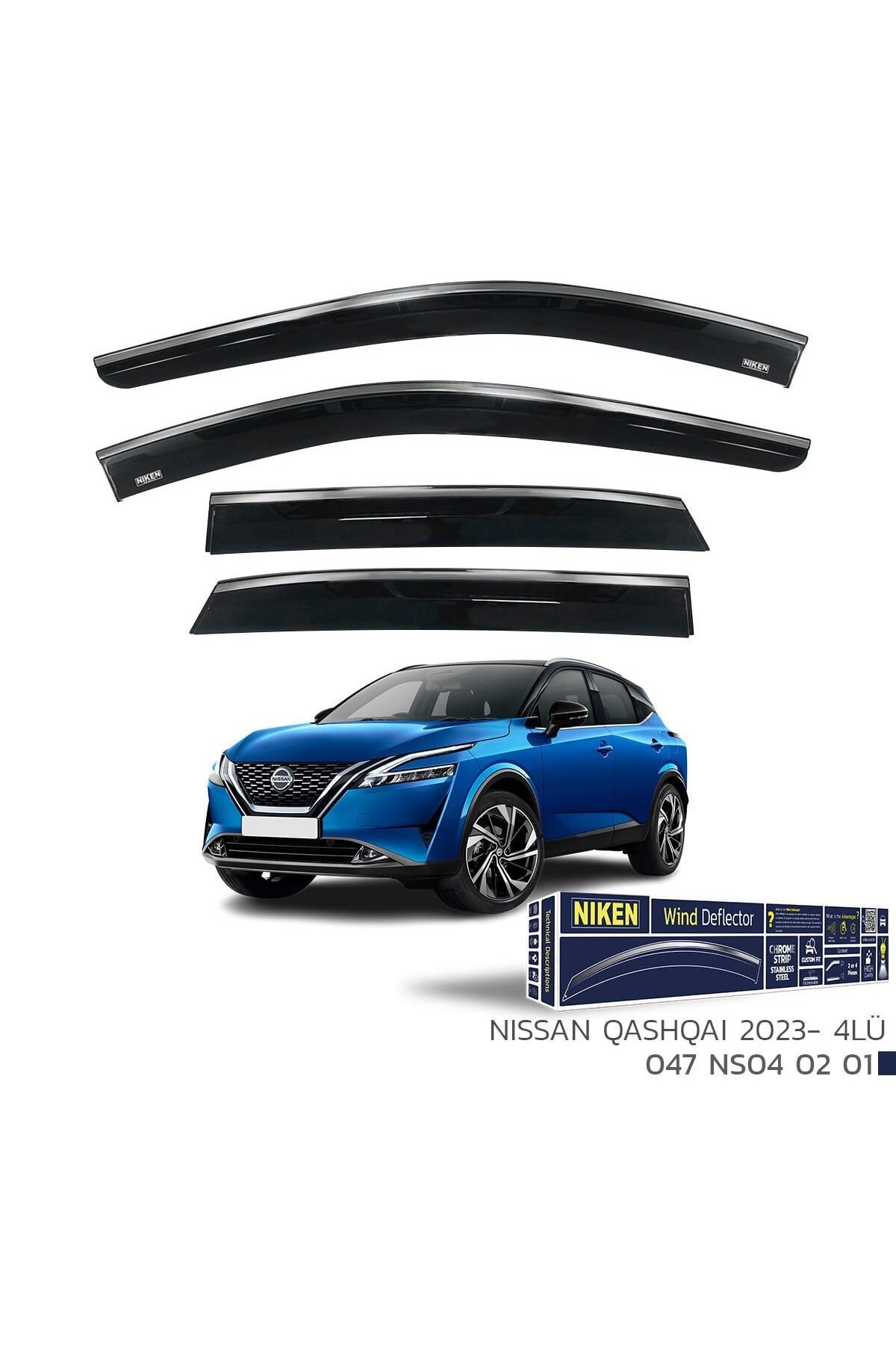 Nissan qashqai cam rüzgarlığı kromlu 2021+