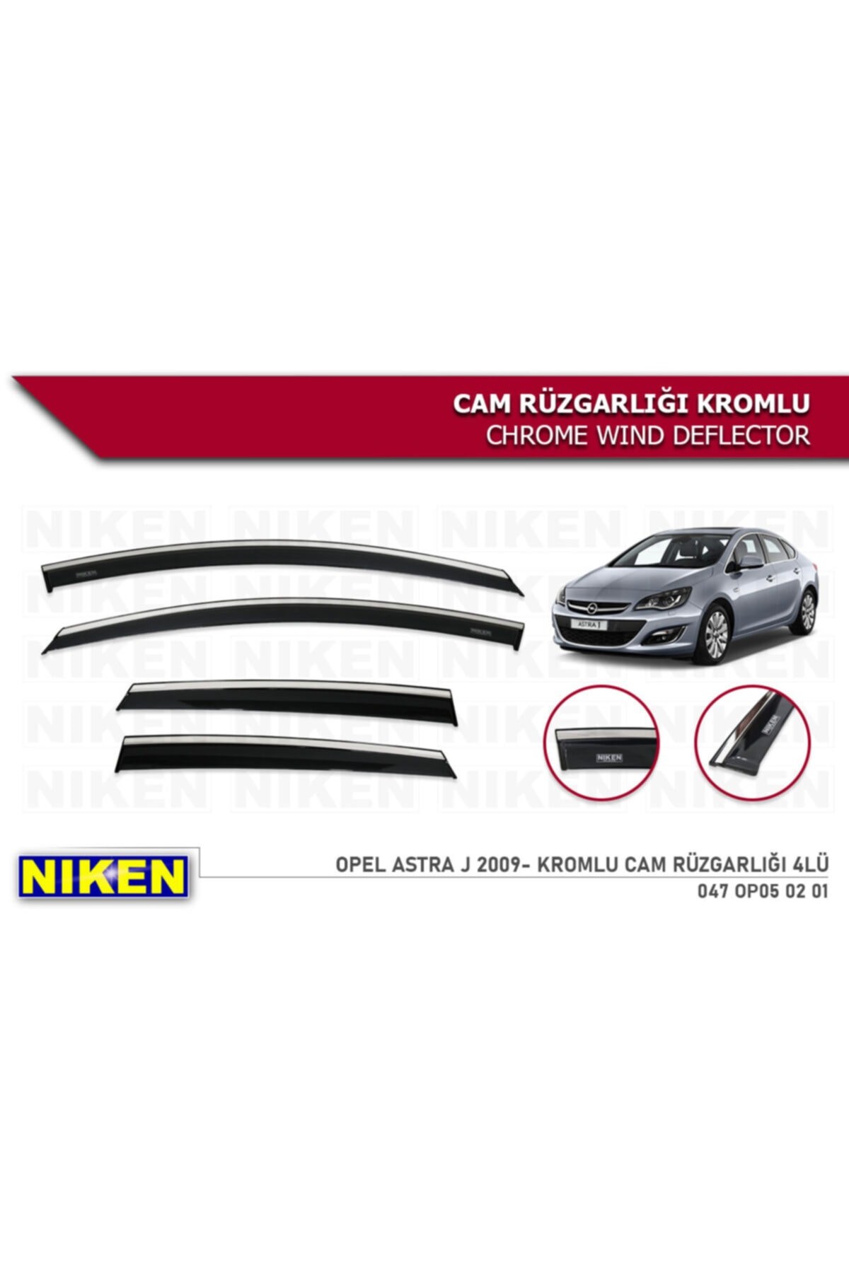 Opel Astra J 2015 2016 2017 2018 2019 2020 Model Kromlu Cam Rüzgarlığı