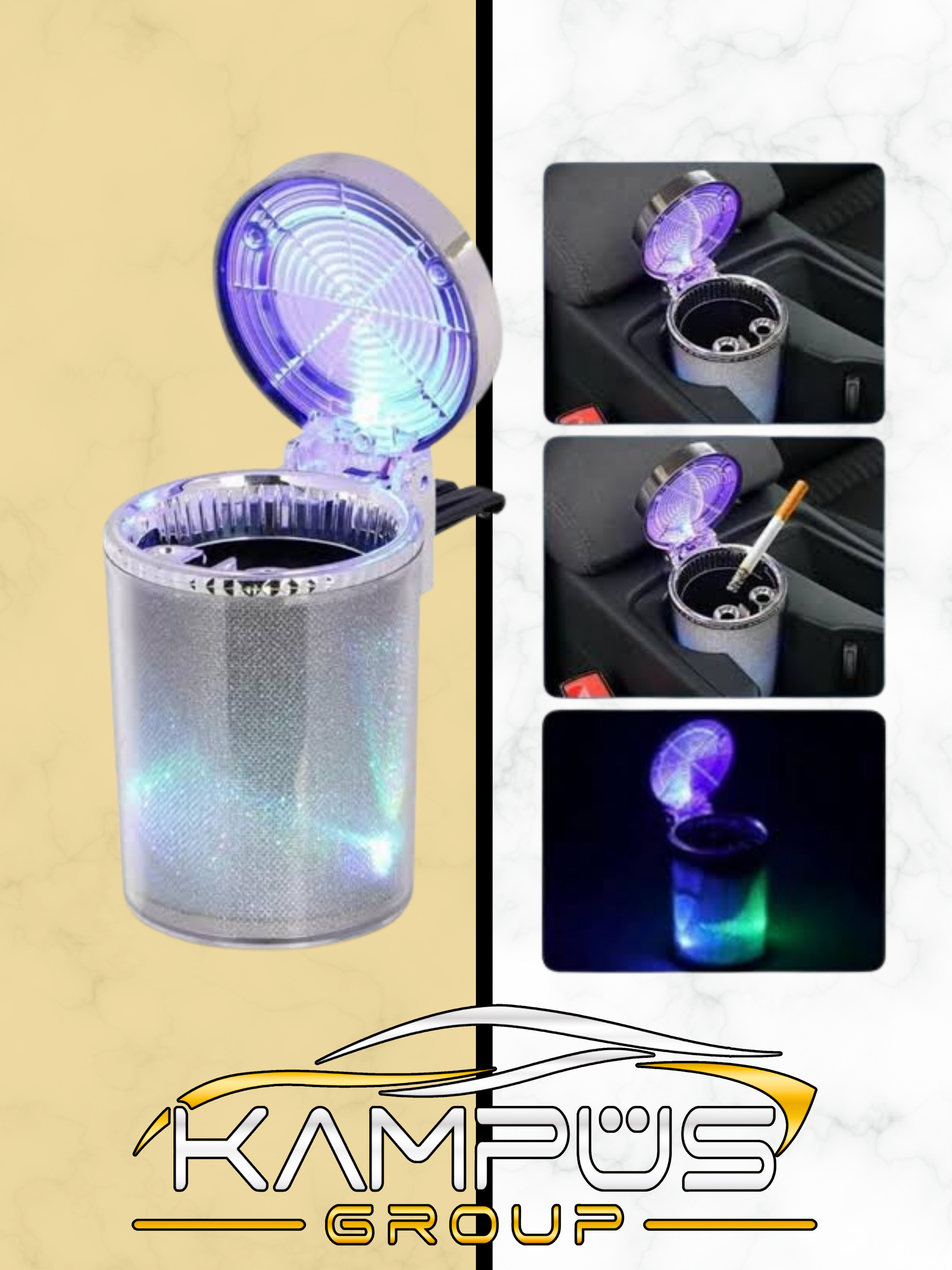 OTO KÜLLÜK RENKLİ IŞILTILI RGB ARAÇ İÇİ LED KÜLLÜK 7 IŞIKLI BLACKPİNK HAYRANI BADGİRL KÜLLÜĞÜ