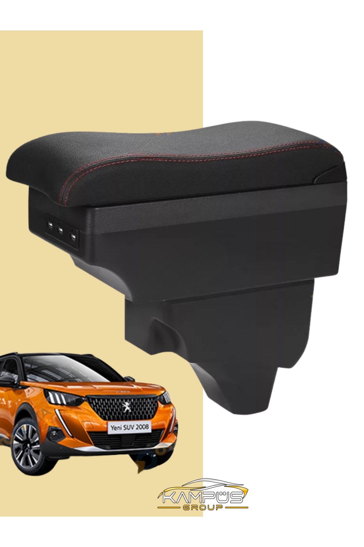 Peugeot 2008 Kol Dayama 2019-2023 Arası Usb Bardaklık