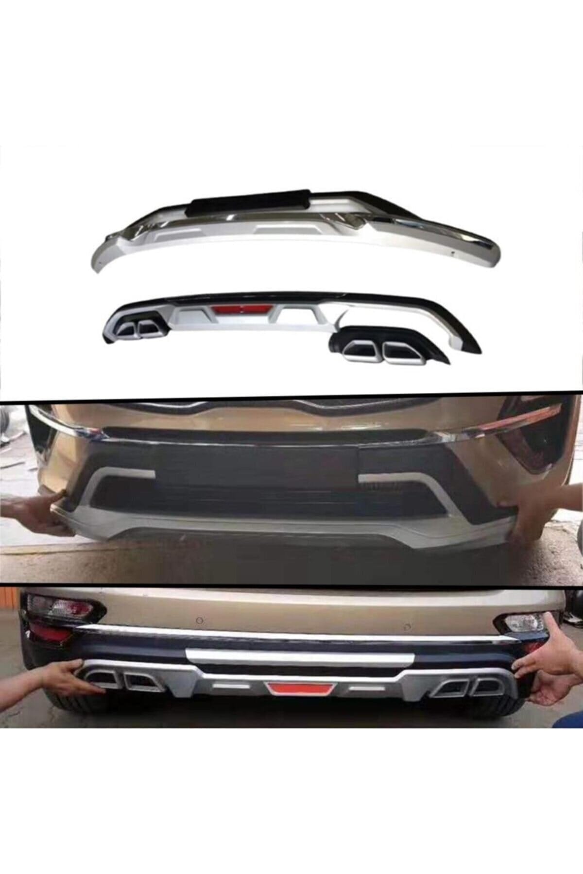 Plus Oto Aksesuar Kia Sportage 2018-2020 Uyumlu Ön Arka Tampon Ek Koruma Difüzör