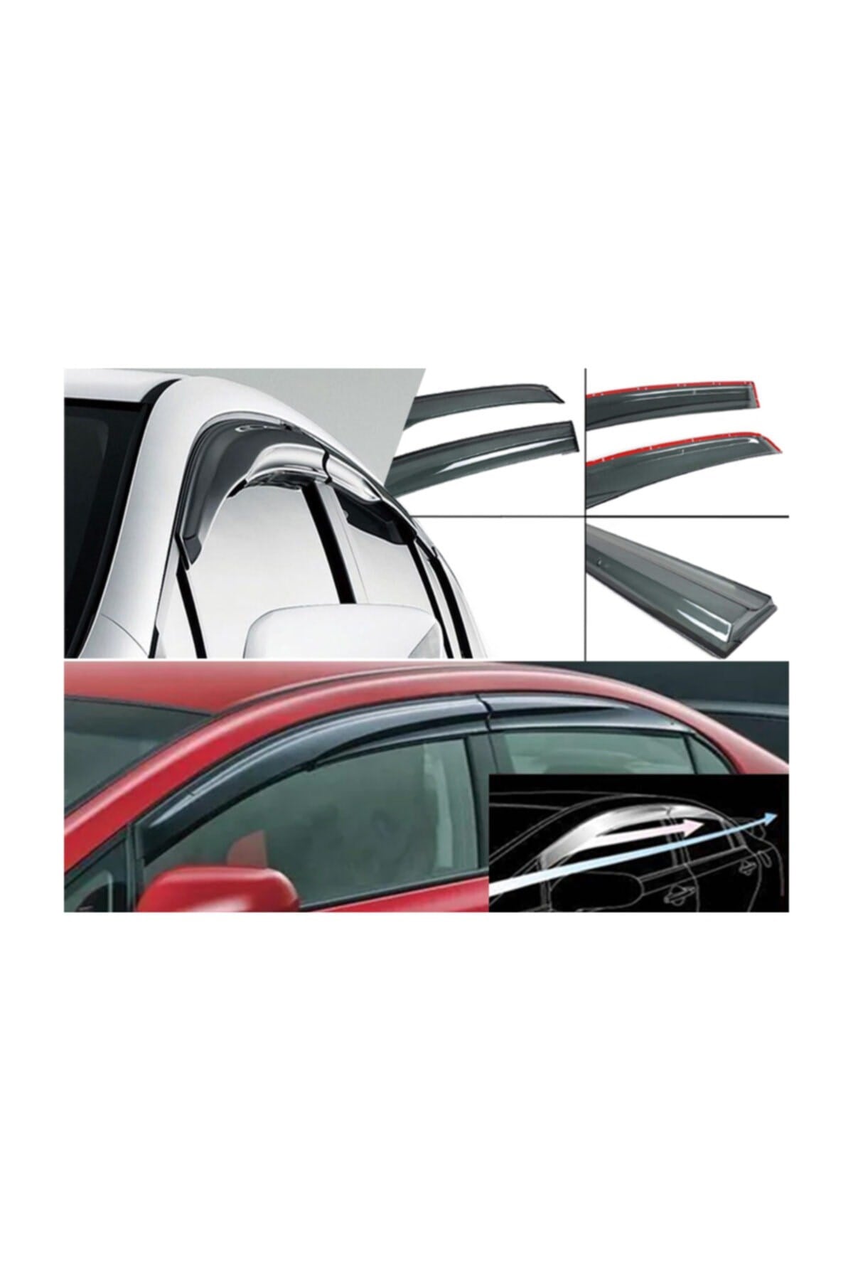 Renault Fluence Mügen Sport Style Cam Rüzgarlığı 4 Parça 2010 Üzeri