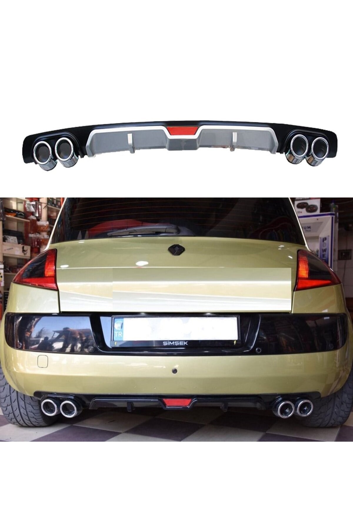 Renault Megane 2 Sedan Difüzör Arka Tampon Eki 4 Egzoz Çıkışlı