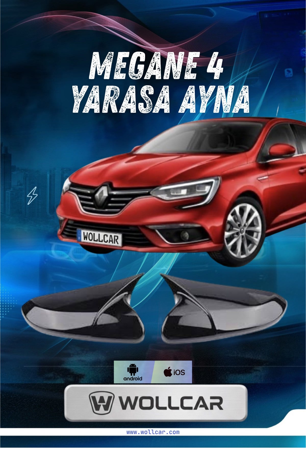 Renault Megane 4 2016-2022 Yarasa Ayna Kapağı