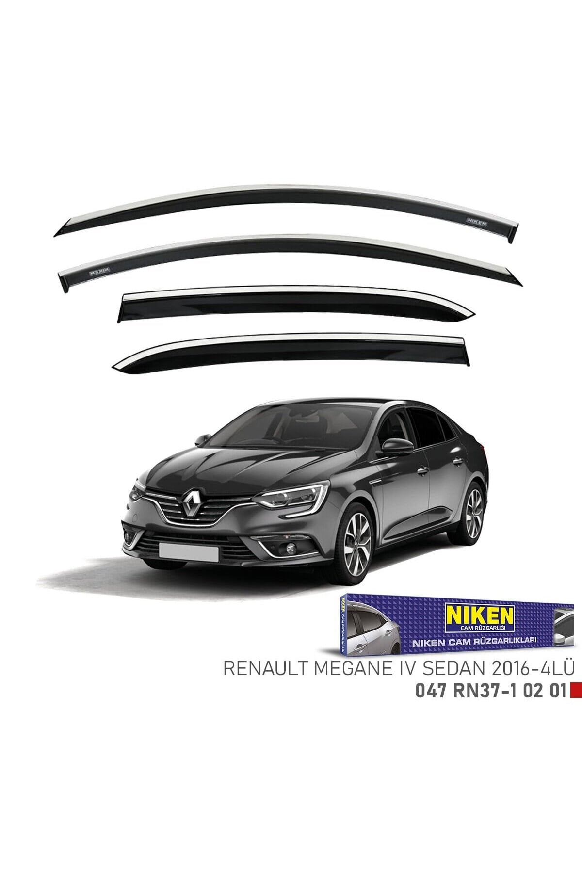 Renault Megane 4 Sedan Kromlu Cam Rüzgarlığı Niken 2016+ sonrası uyumlu