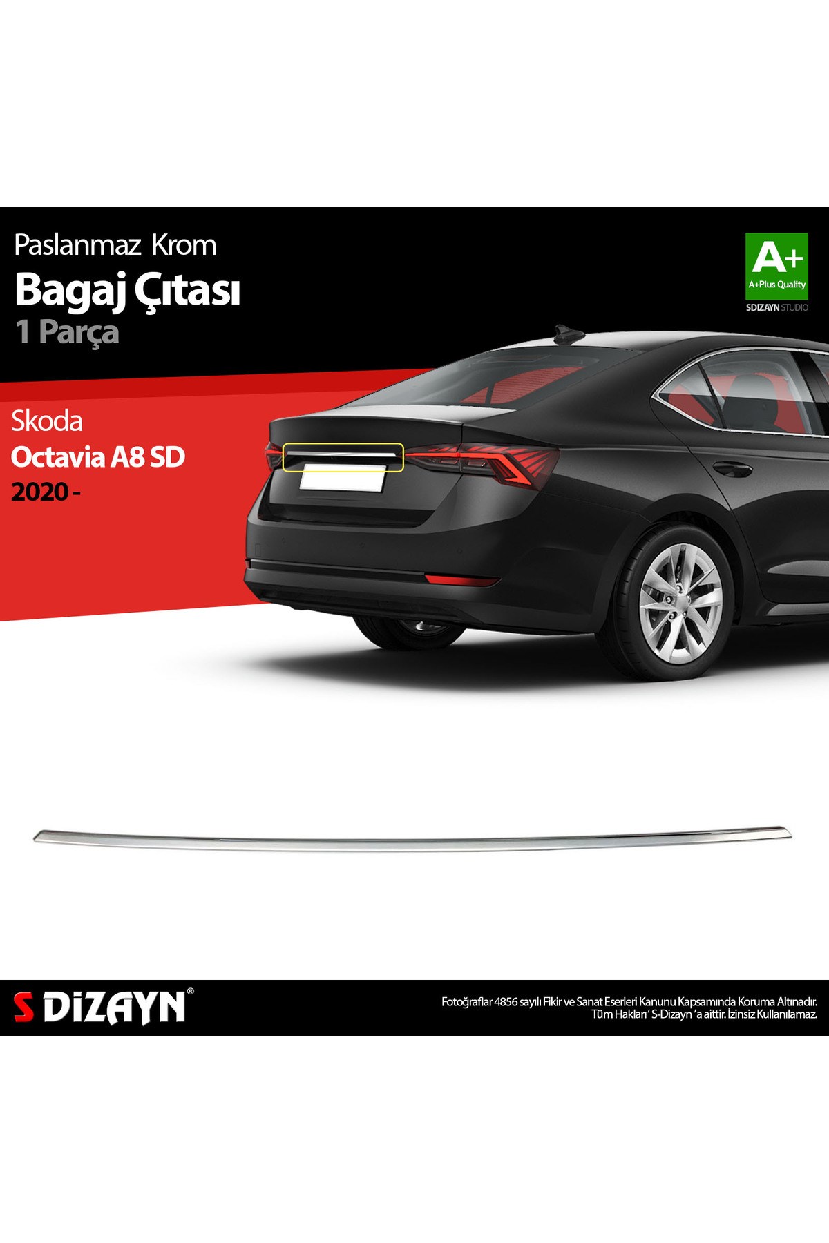 S-Dizayn Skoda Octavia A8 Krom Bagaj Çıtası 2020 Üzeri 7216050