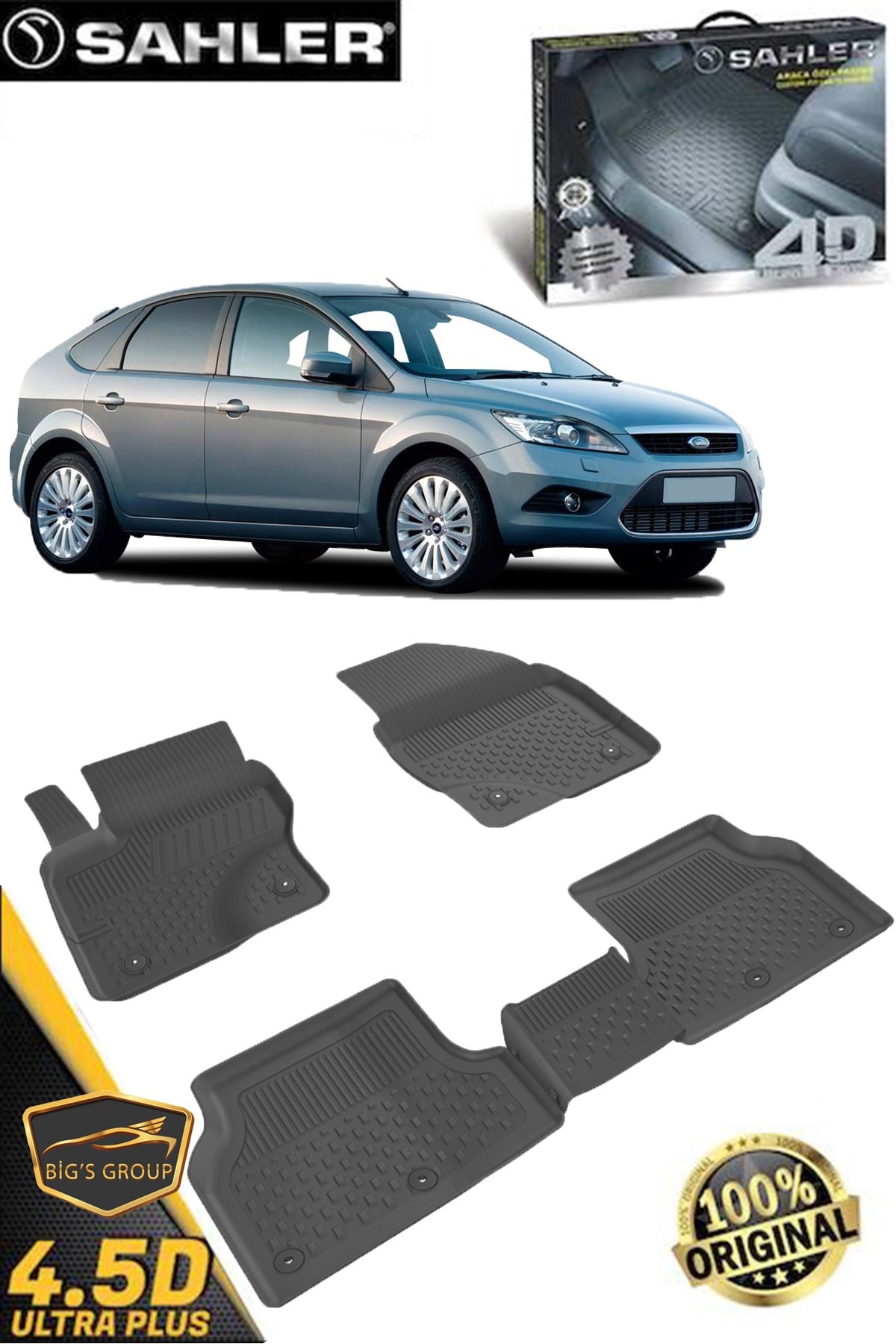 Sahler Ford Focus 2 Sedan/hb 4.5d Havuzlu Kauçuk Paspas Araca Özel Uyumlu 2005-2010