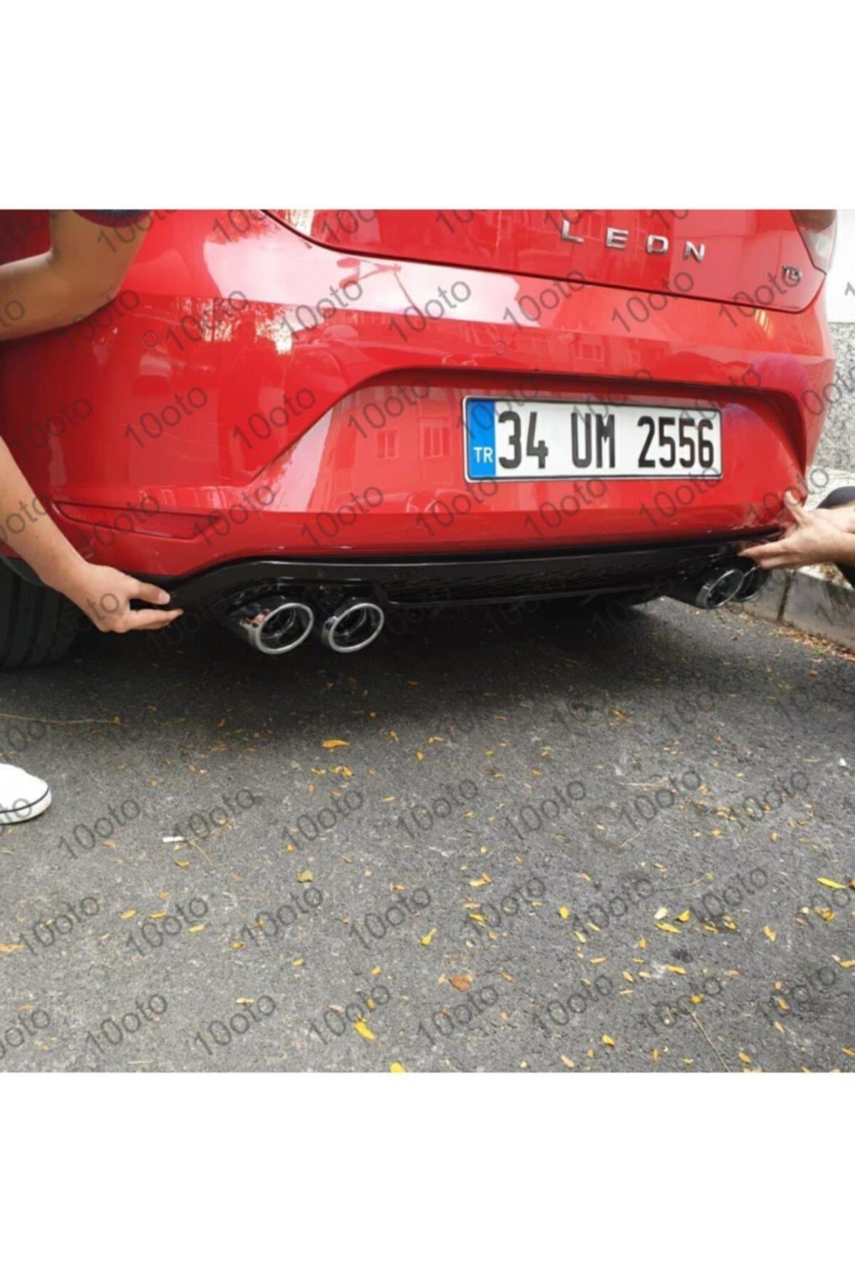 Seat Leon Difüzör Mk3 - 3,5 Üniversal Plastik Piano Black 4çıkış