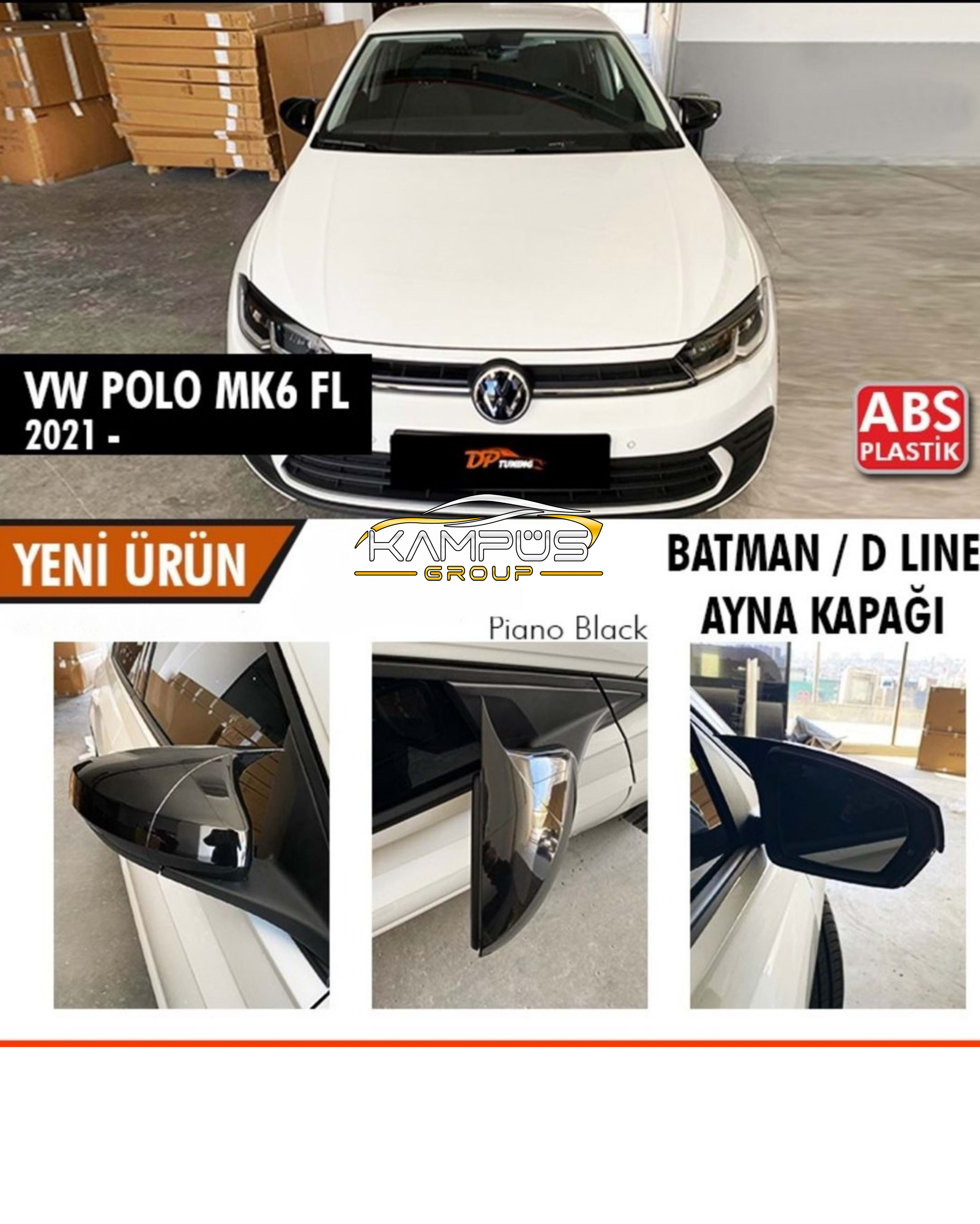 VOLKSWAGEN Polo MK6 2018-2021 Batman Yarasa Ayna Kapağı