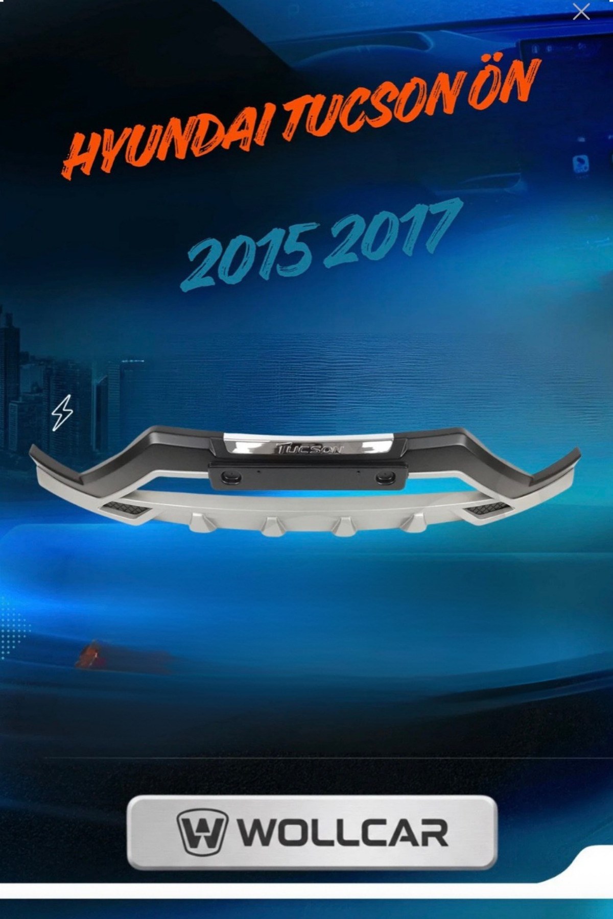 WOLLCAR Hyundai Tucson Uyumlu Ön Tampon Koruma Difüzör 2015-2017 Arası