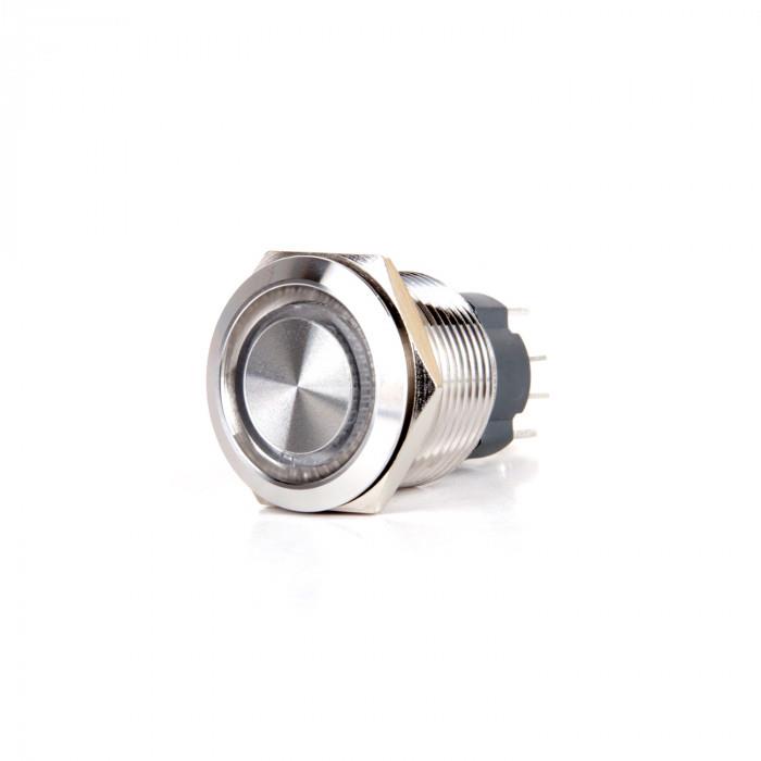 Ø19mm. Metal Halka Ledli Yuvarlak Yaylı Buton