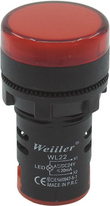 Ø22mm. Ledli Plastik Yuvarlak Sinyal Lambası