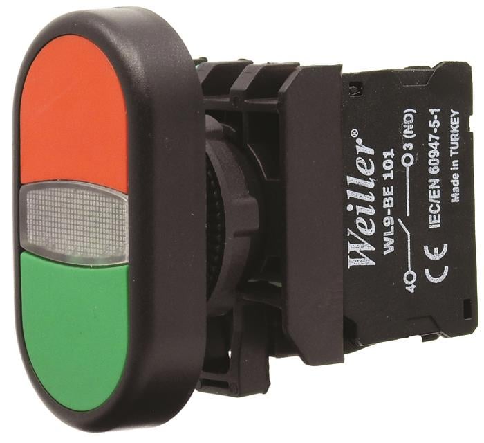 Ø22mm Ledli Plastik İkiz Buton 220VAC