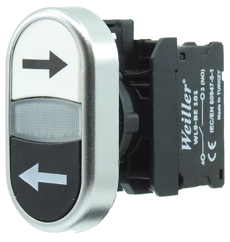 Ø22mm Metal Kaplamalı Yukarı - Aşağı Oklu Ters Yönlü İkiz Buton