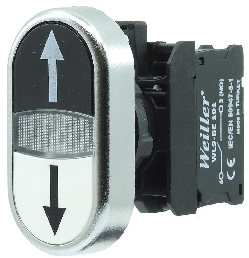 Ø22mm Metal Kaplamalı Yukarı - Aşağı Oklu İkiz Buton