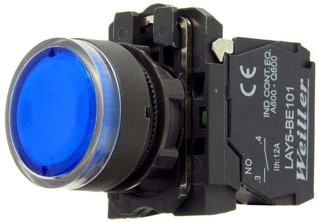Ø22mm Plastik Ledli Yaylı Start Buton 10-30VAC-DC